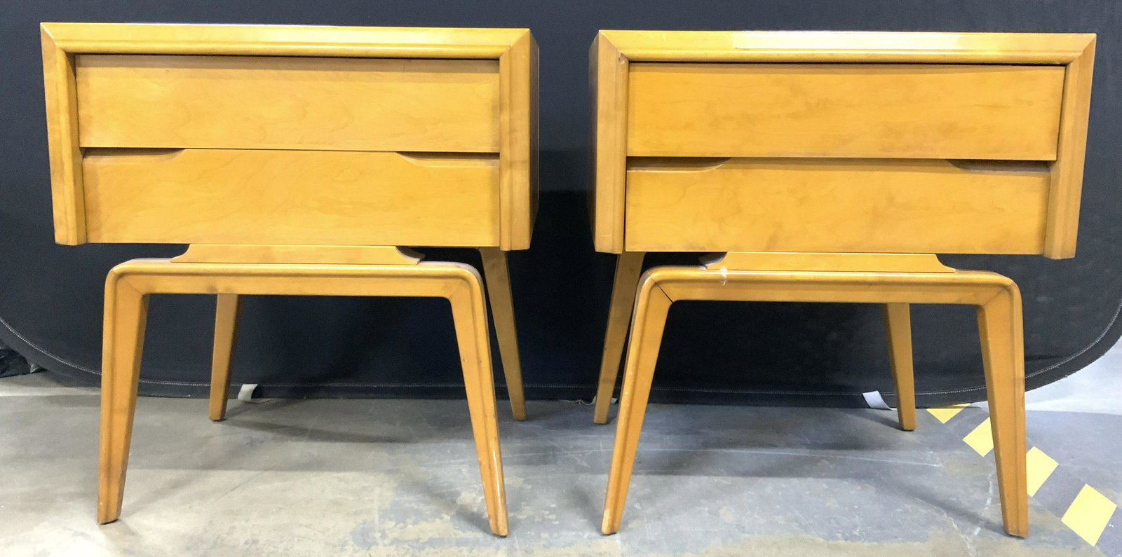 Pair Swedish Modern Splayed Leg End Tables (1 of 12)