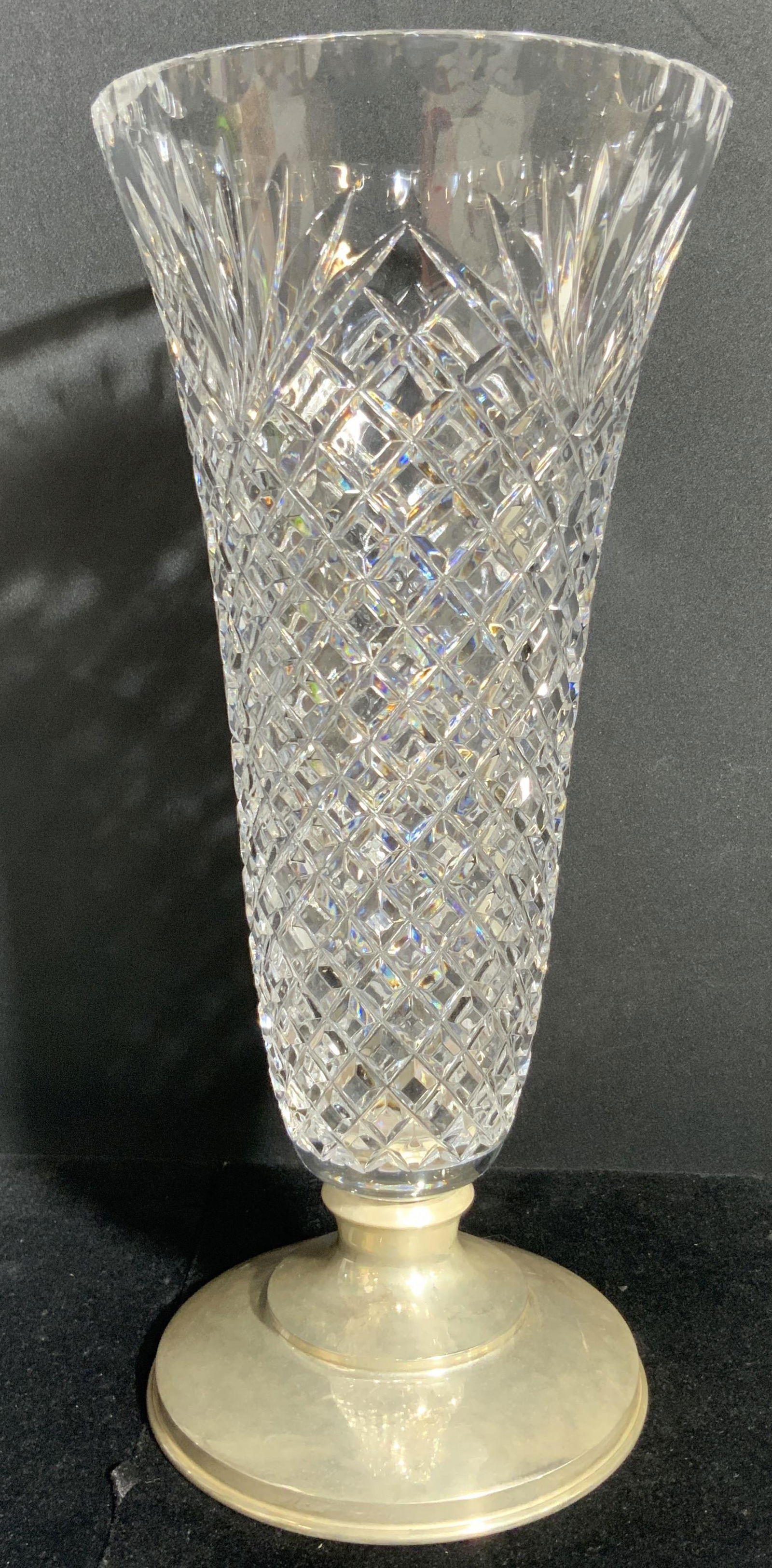 HAWKES Artisan Cut Crystal Vase W/ Sterling Base (1 of 12)