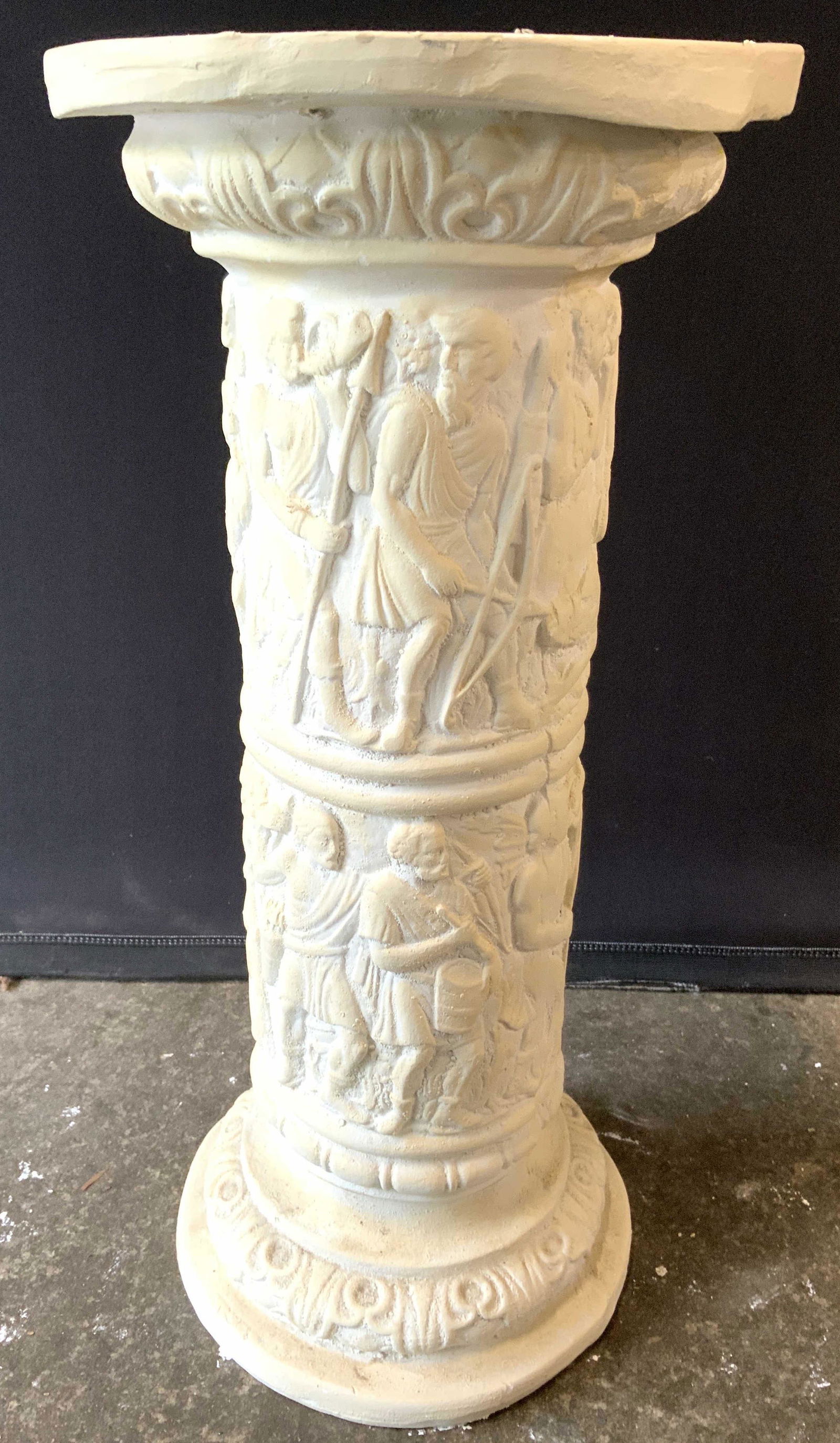 Plaster Pedestal W Male Soldier Figures (1 of 10)