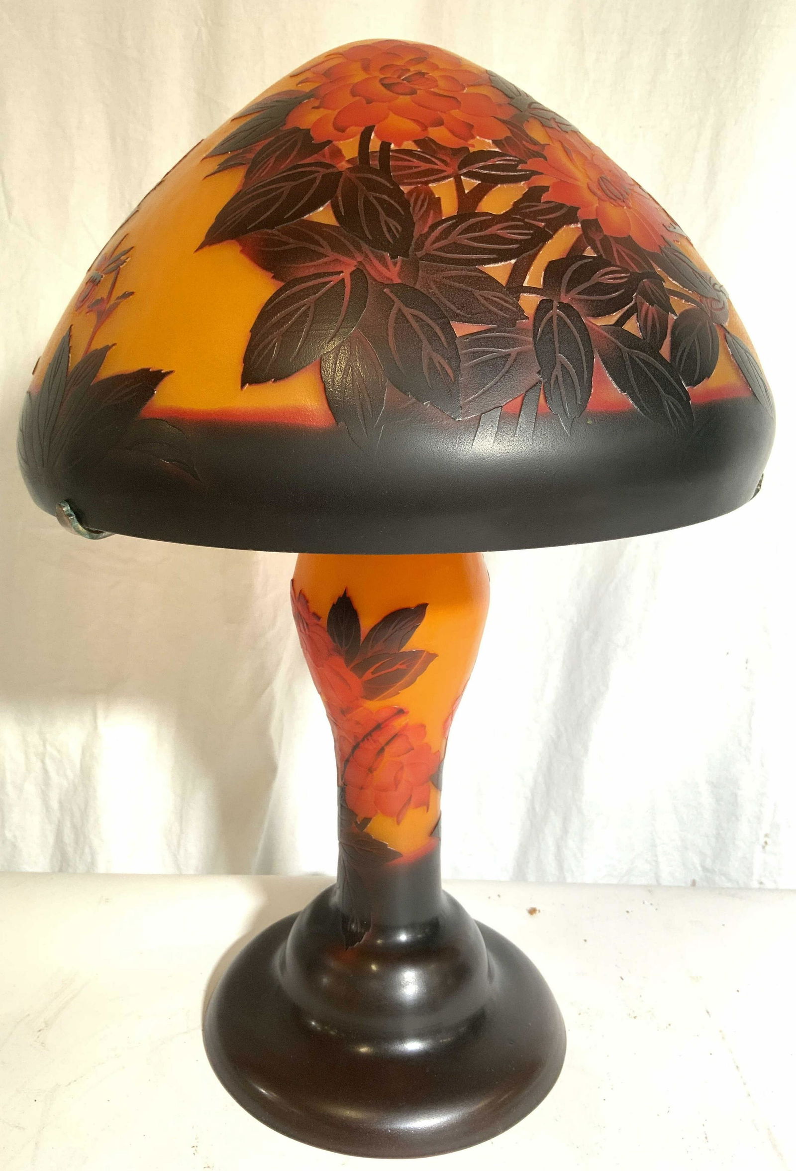 Signed GALLE French Cameo Art Glass Lamp (1 of 10)