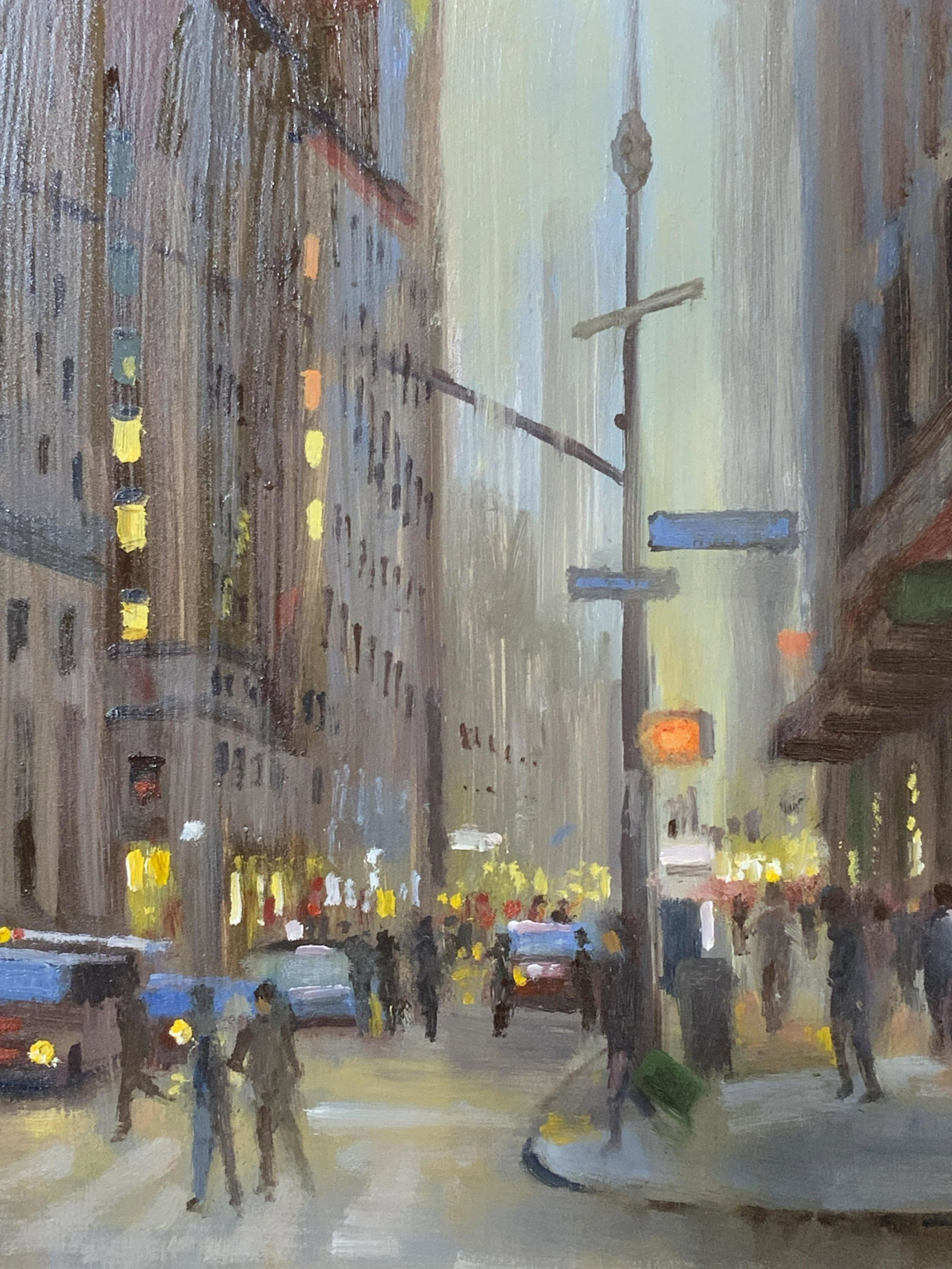 Expressionist Oil on Board City Scene (1 of 8)