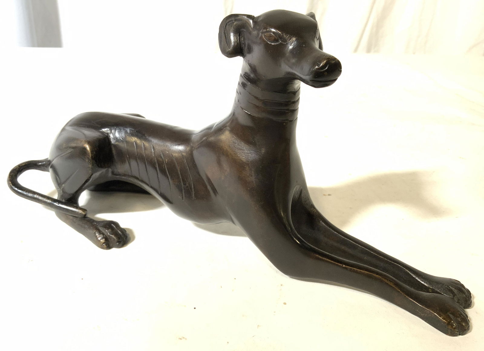 Seated Bronze Dog Sculpture Figural (1 of 10)