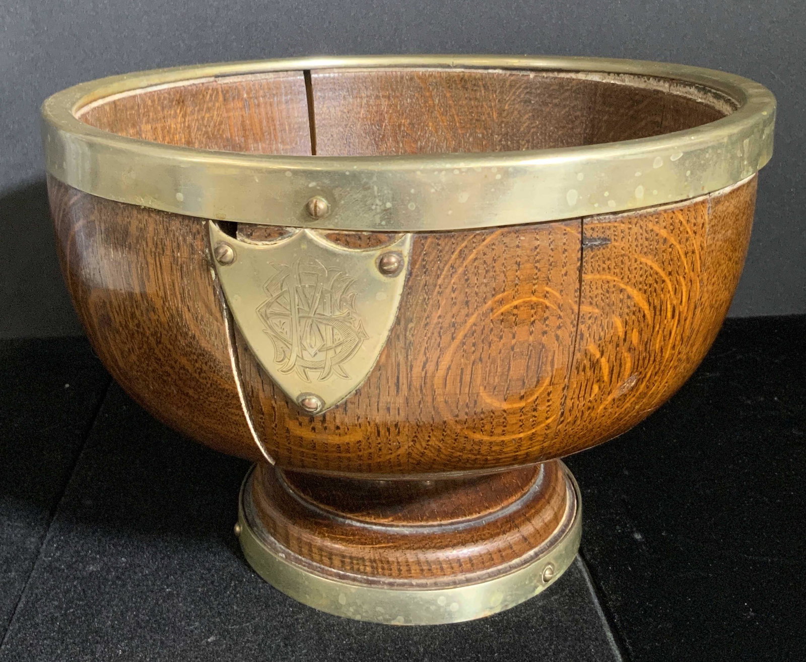 Vintage Wood W Electroplated Nickel Silver Bowl (1 of 10)