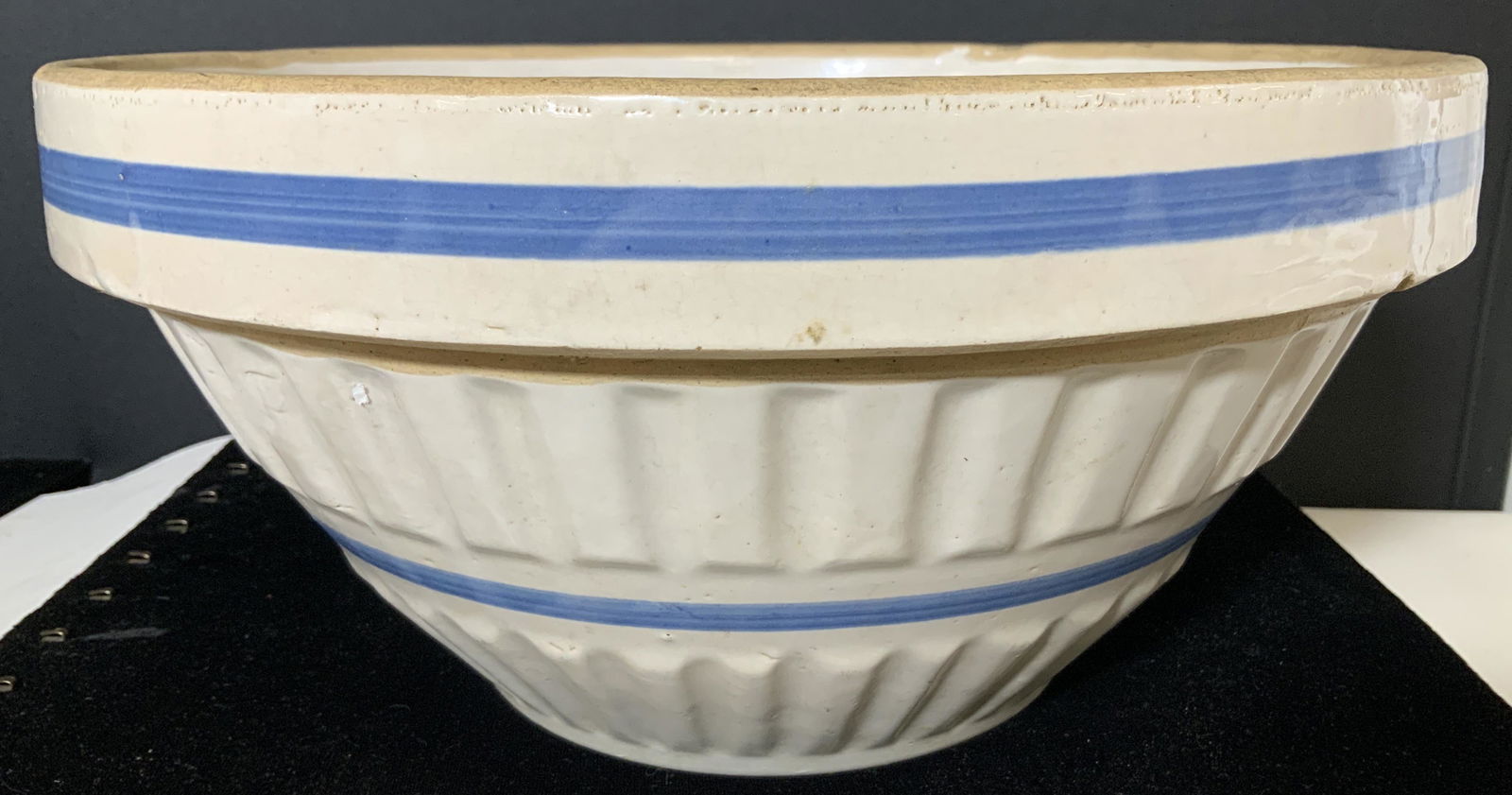 Antique Large Ceramic Mixing Bowl w Hallmark (1 of 8)