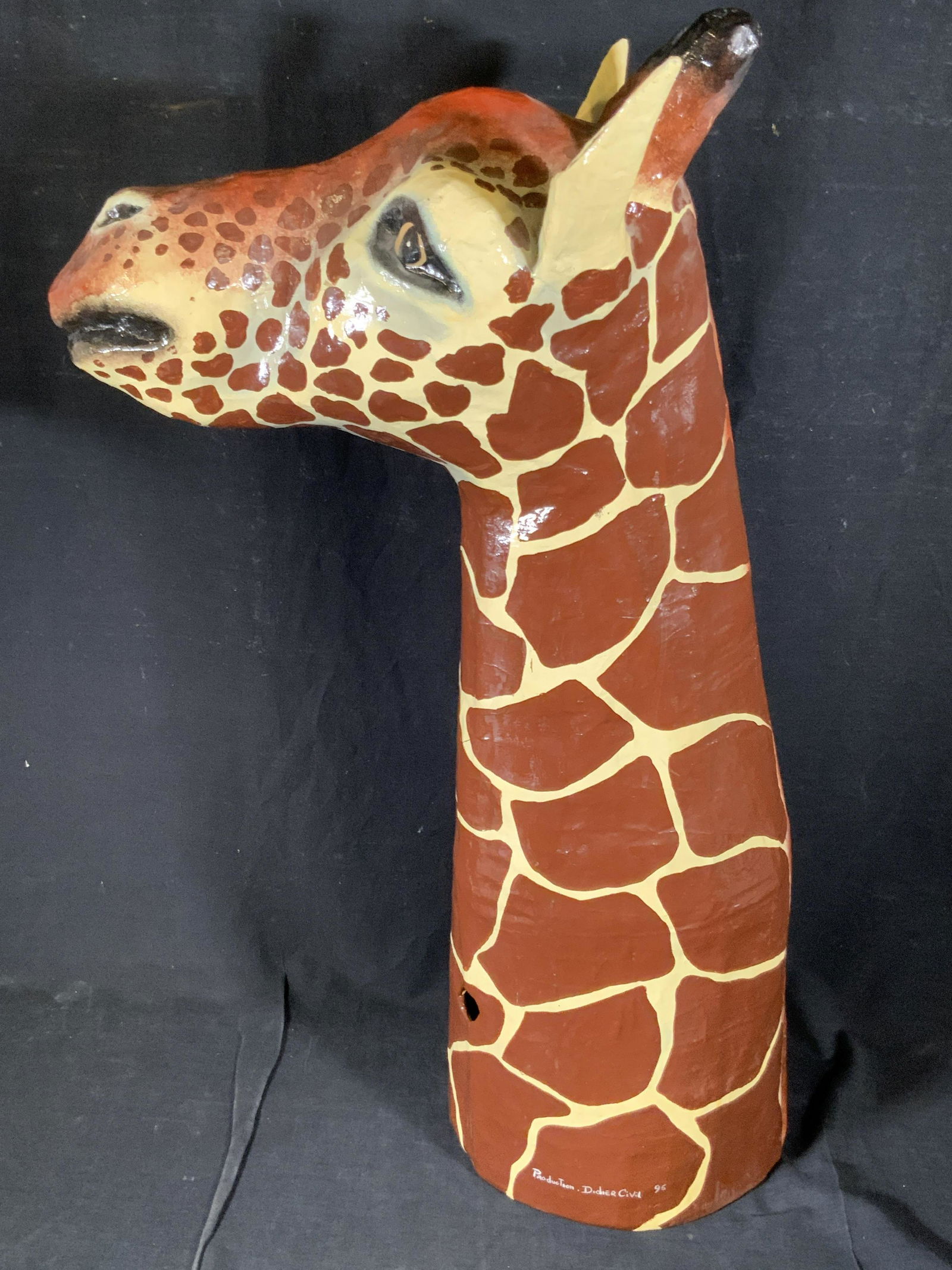 PRODUCTION DIDIER CIVIL Signed Giraffe Mask (1 of 14)