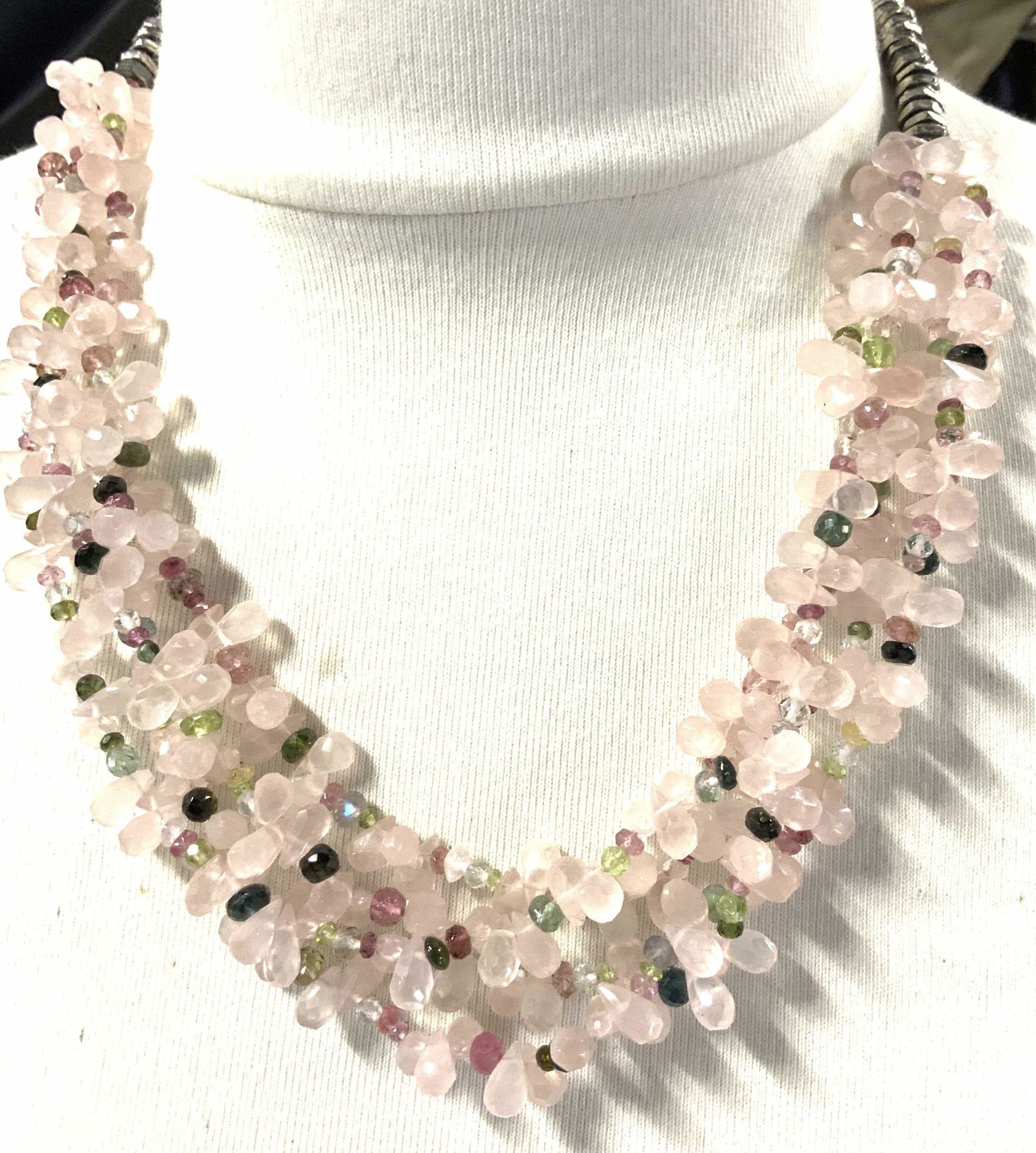 Handmade Multi Strand Rose Quartz Necklace (1 of 11)