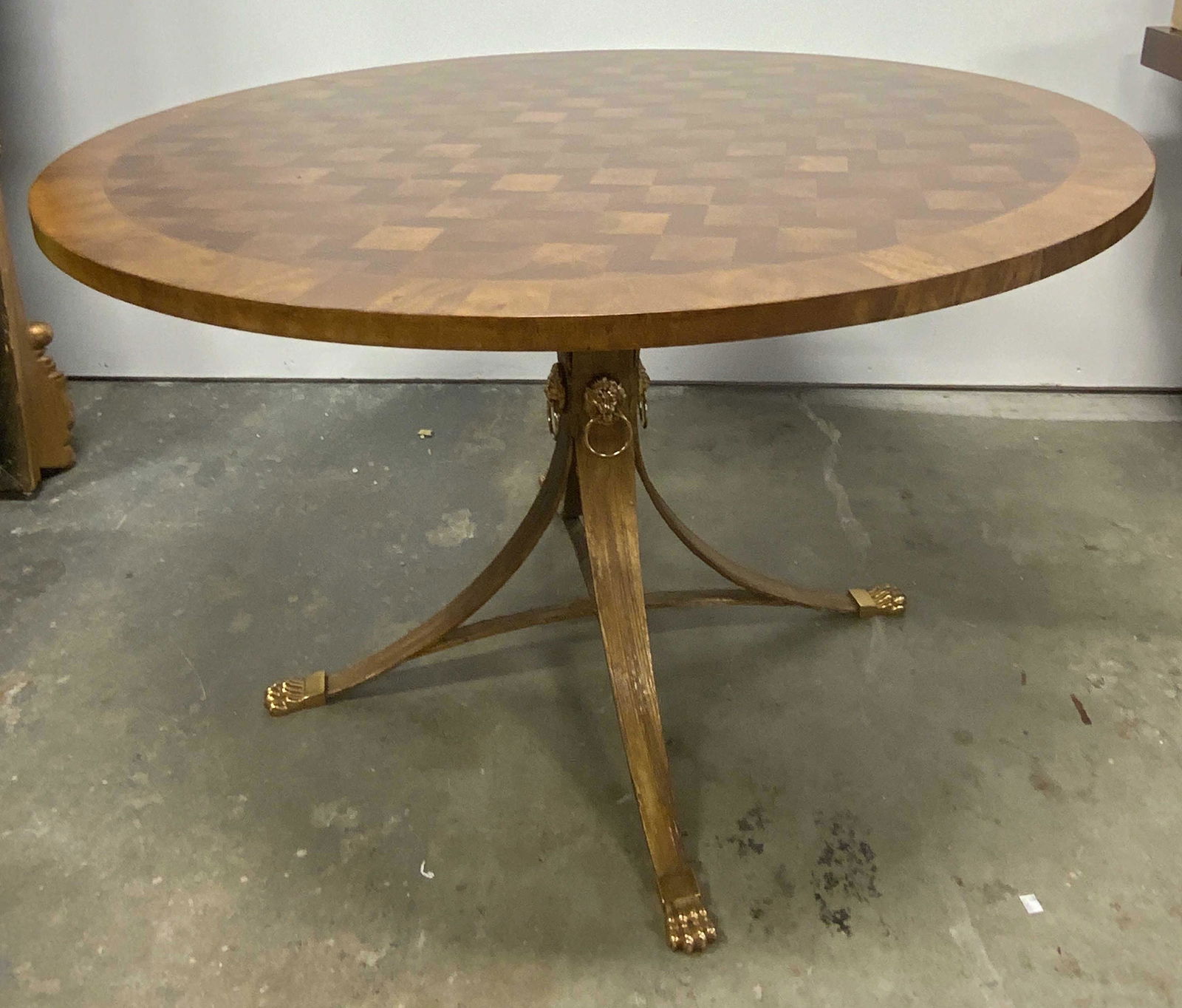Inlaid Wooden Dining Table W/ Clawed Feet (1 of 17)