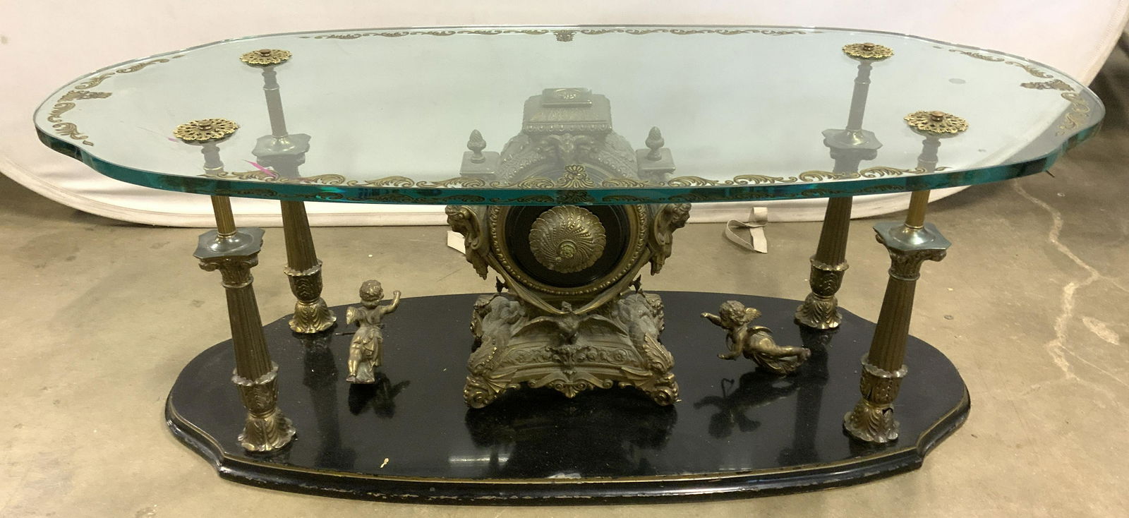 Vintage Glass Topped Hand Painted Coffee Table (1 of 18)