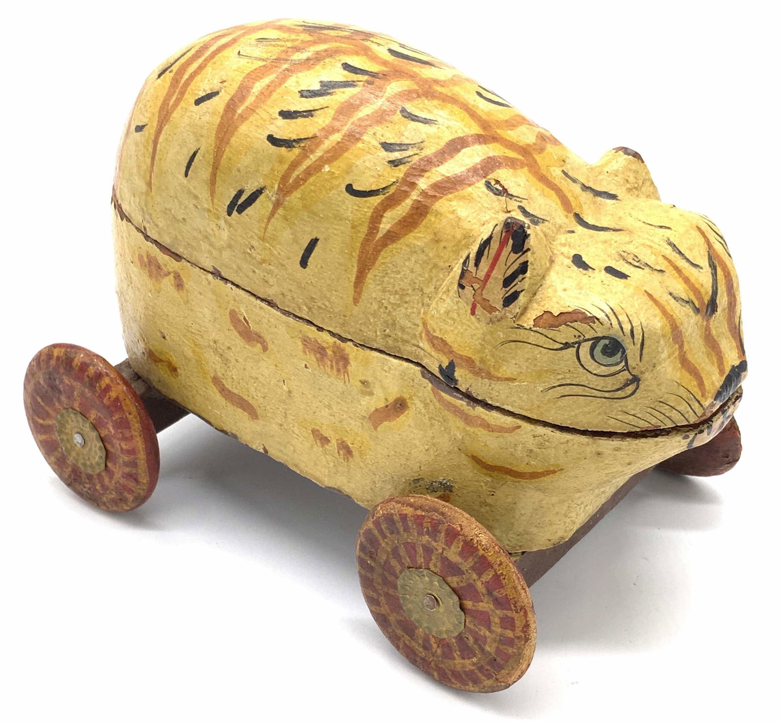 Antique Collectible Wooden Cat Rolling Toy (1 of 13)