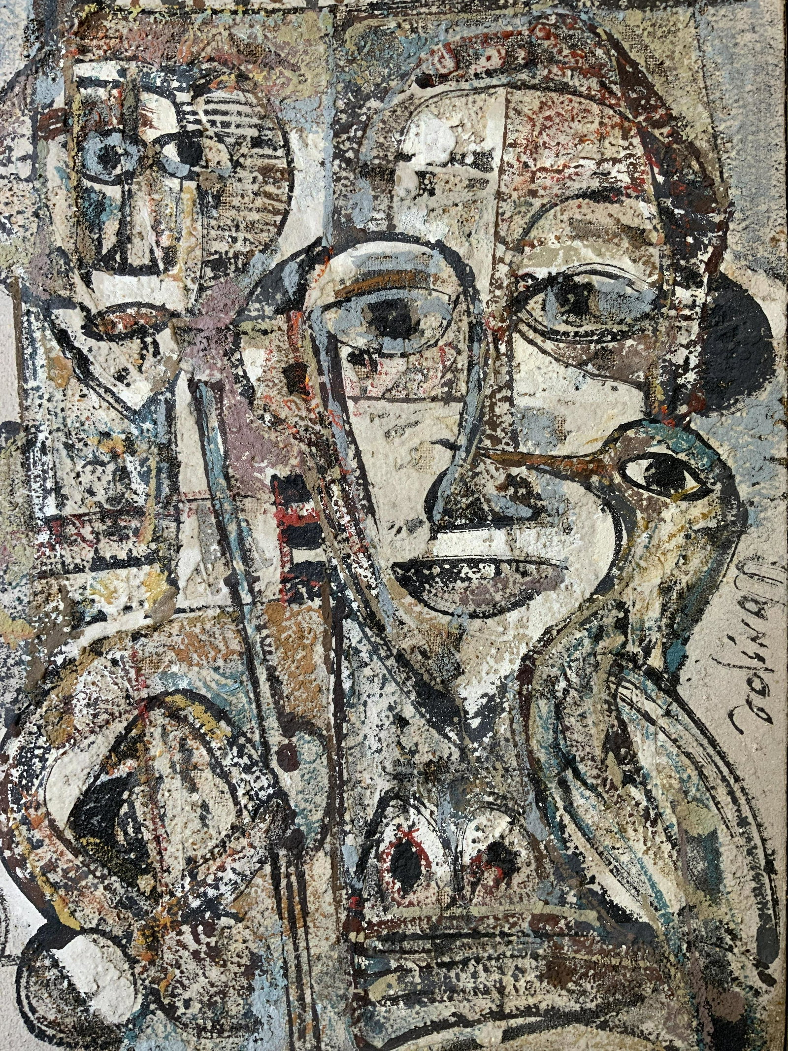 G. EBRIN ADINGRA Signed Mixed Media on Canvas (1 of 12)