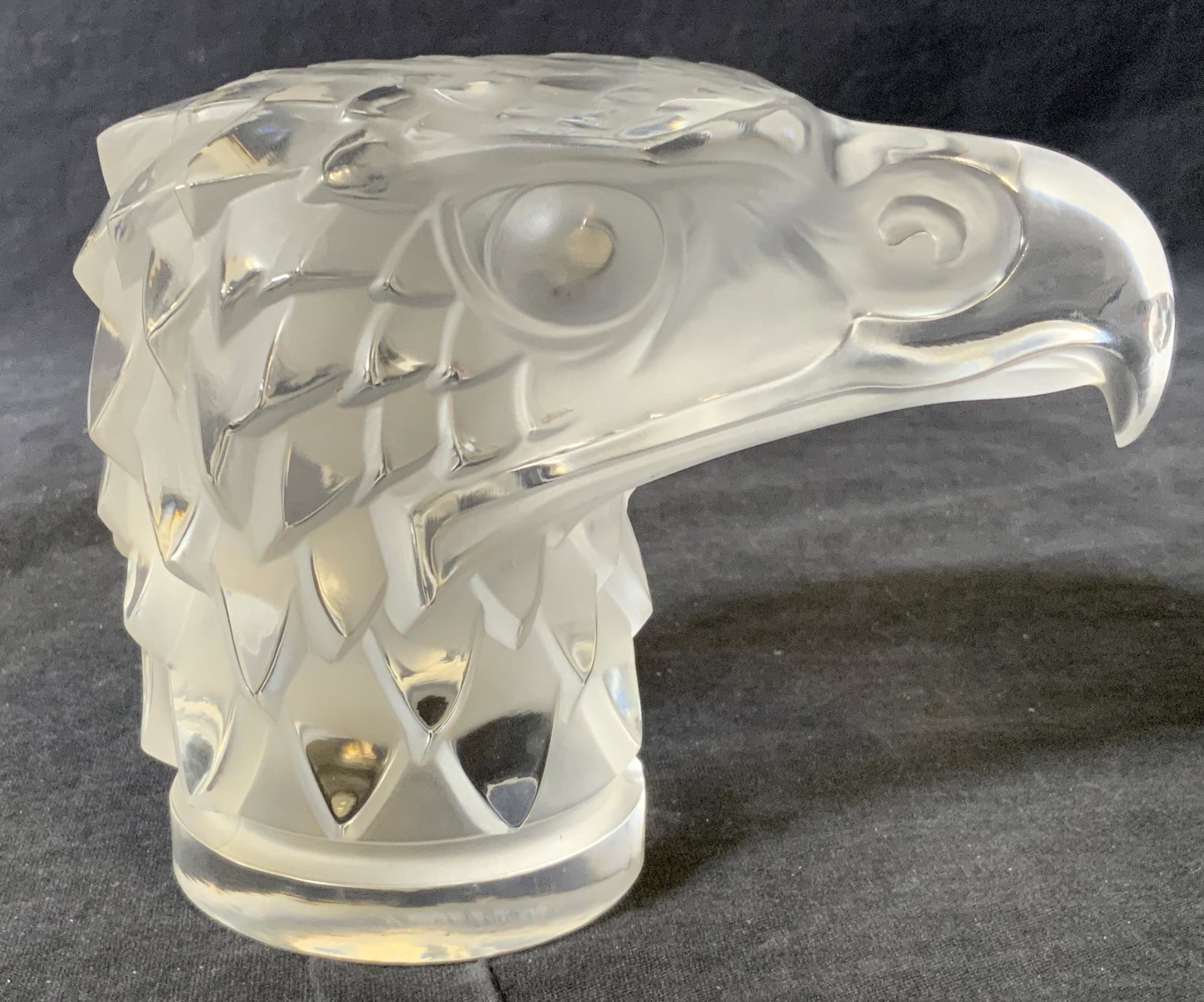 Signed Lalique Eagle Head Figurine (1 of 10)