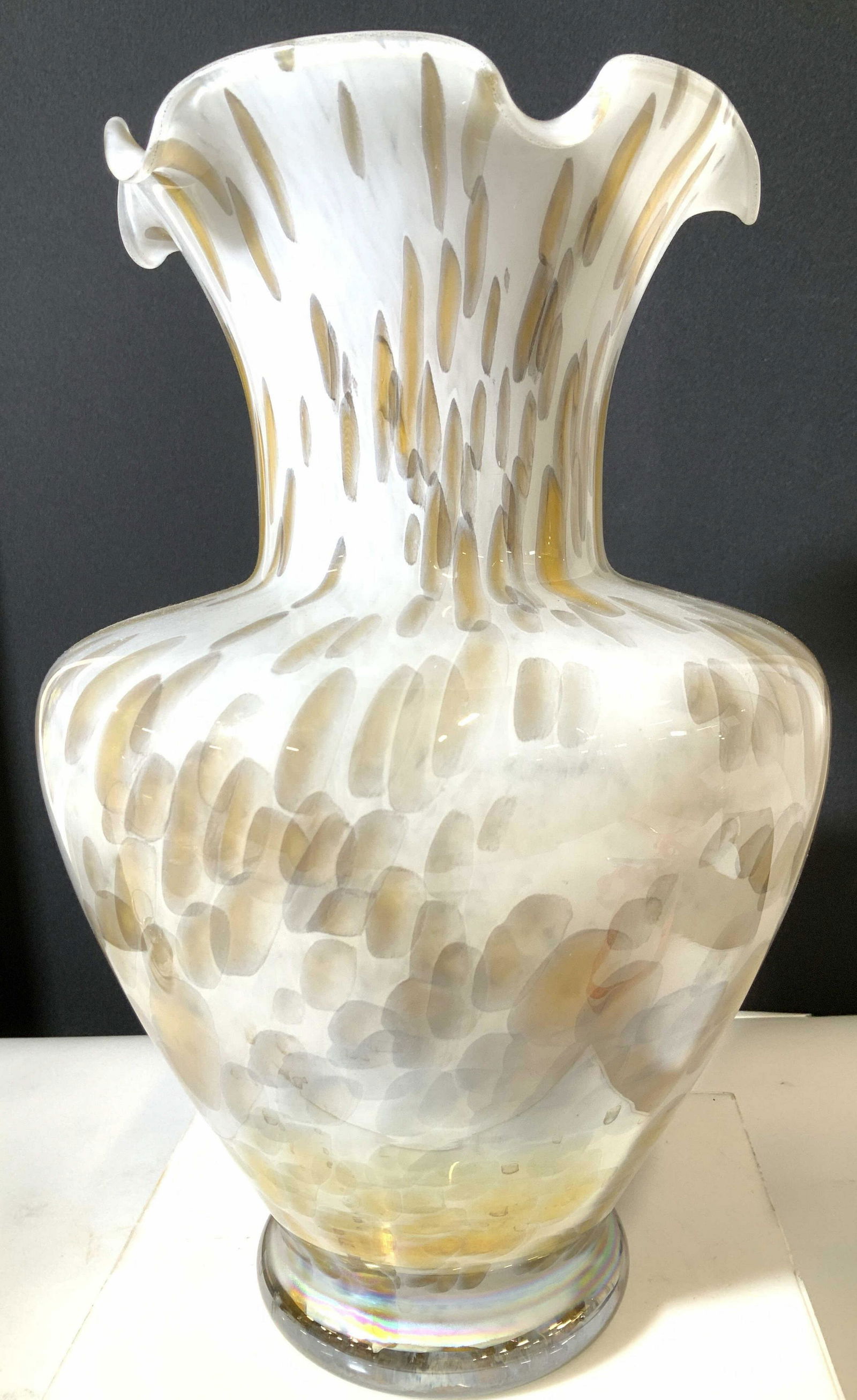 Hand Formed Iridescent Speckled Glass Vase (1 of 9)