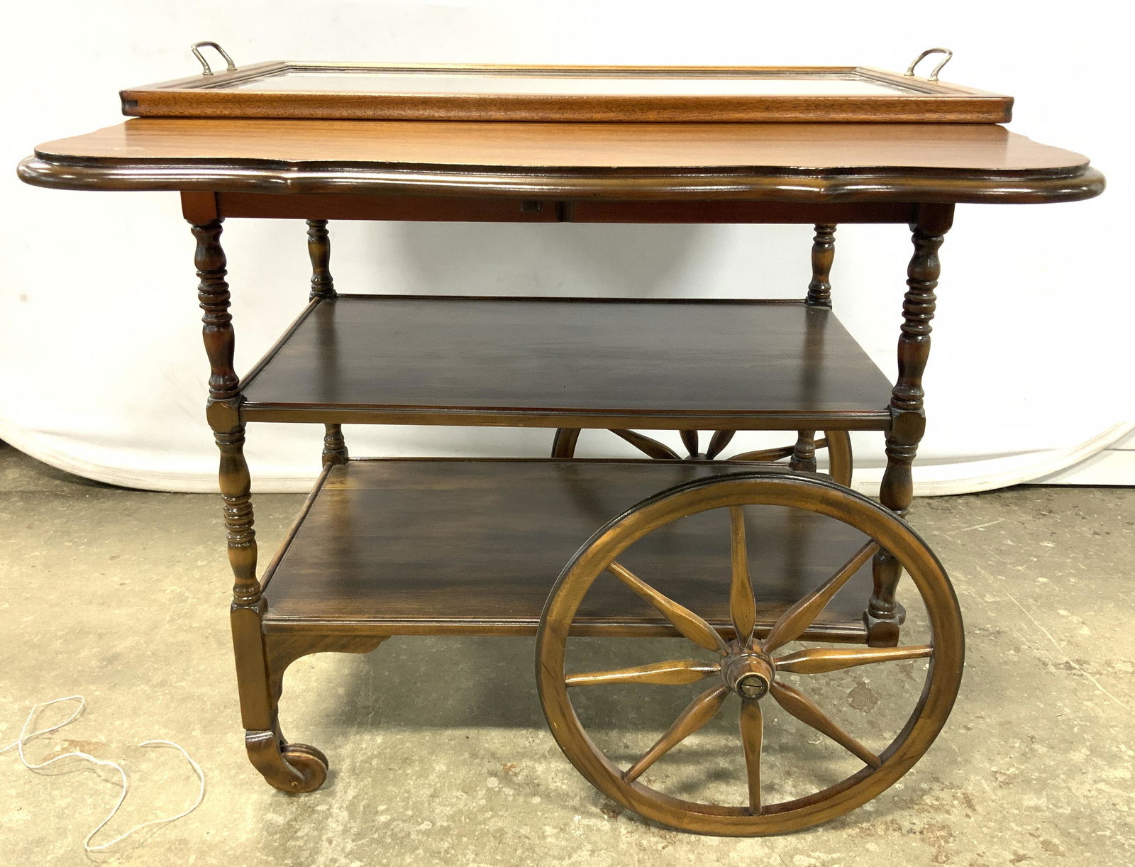 Vintage Wooden Teacart W Drop Leaf Top (1 of 14)