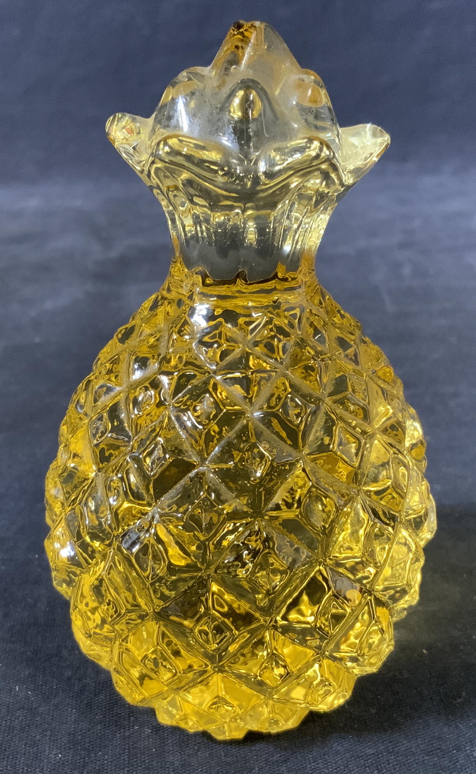 Amber Yellow Solid Art Glass Pineapple Paperweight (1 of 5)