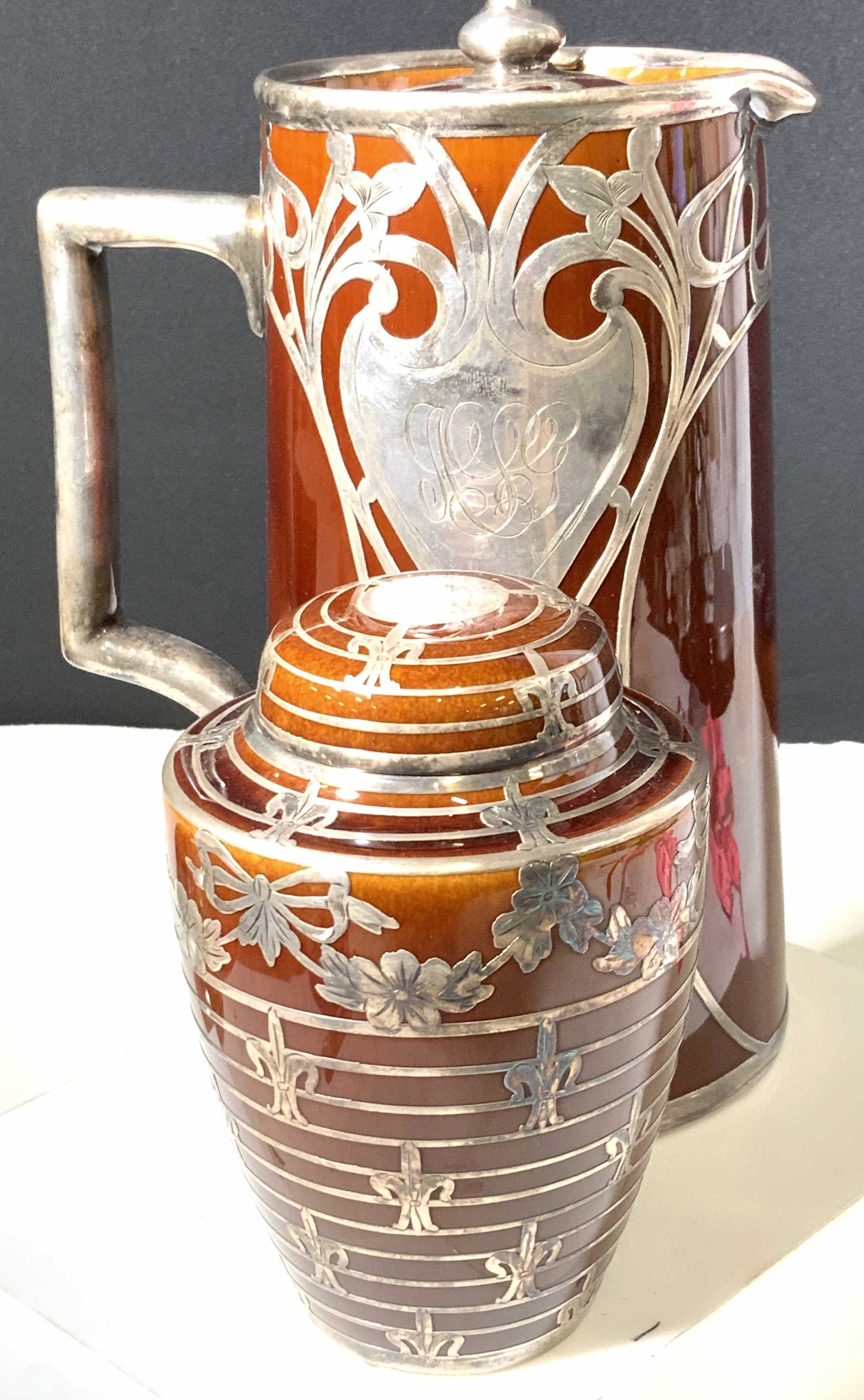 Early LENOX Ceramic & Silver Plated Cocktail Ware (1 of 10)