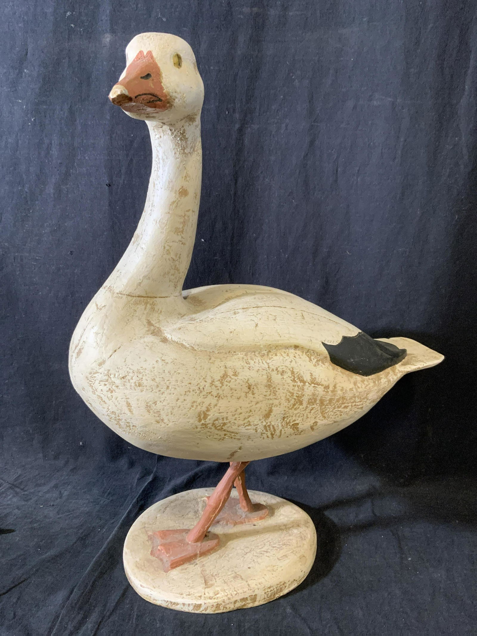 Vintage Composite Standing Snow Goose Sculpture (1 of 9)