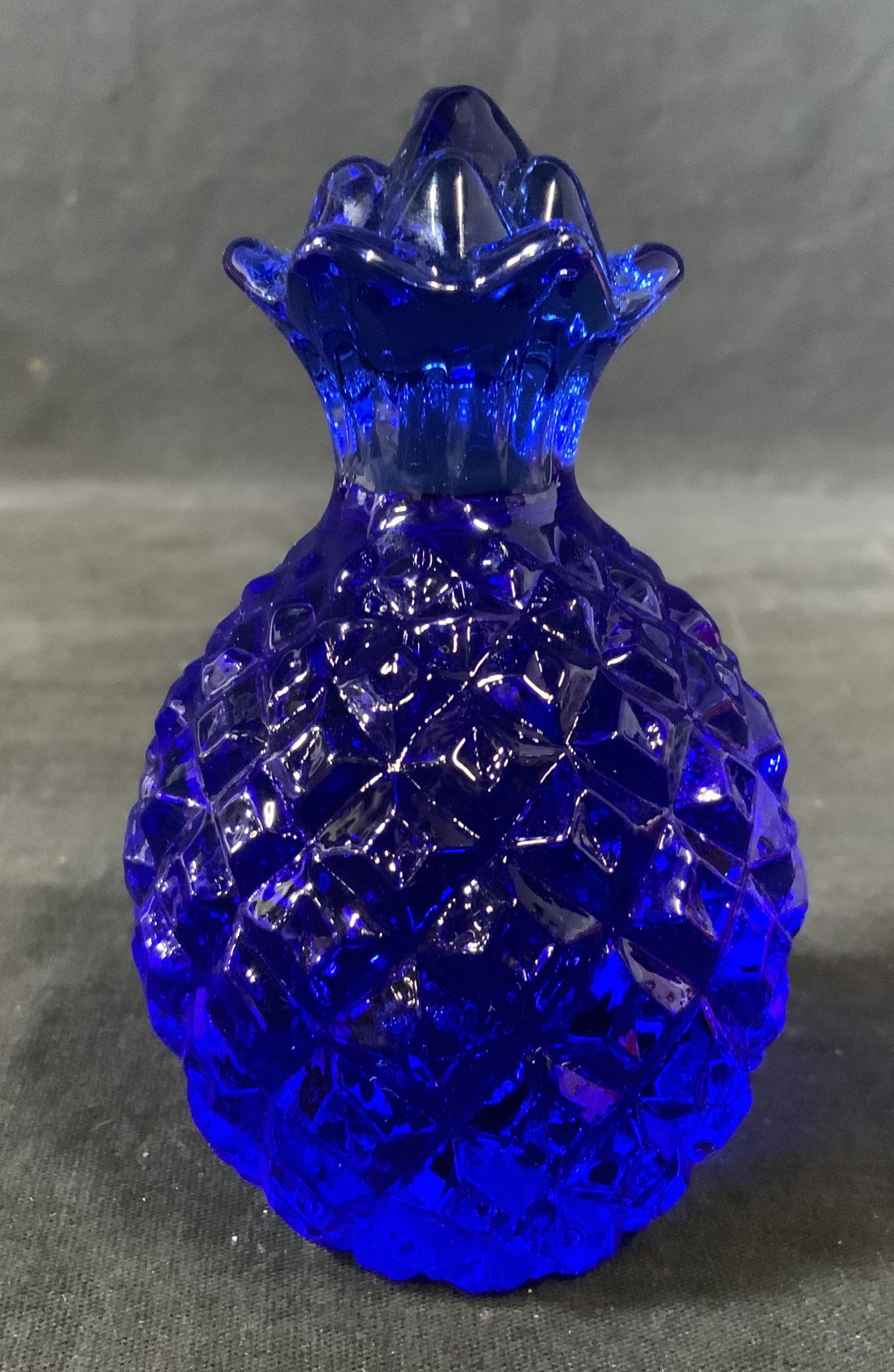 Cobalt Blue Solid Art Glass Pineapple Paperweight (1 of 6)