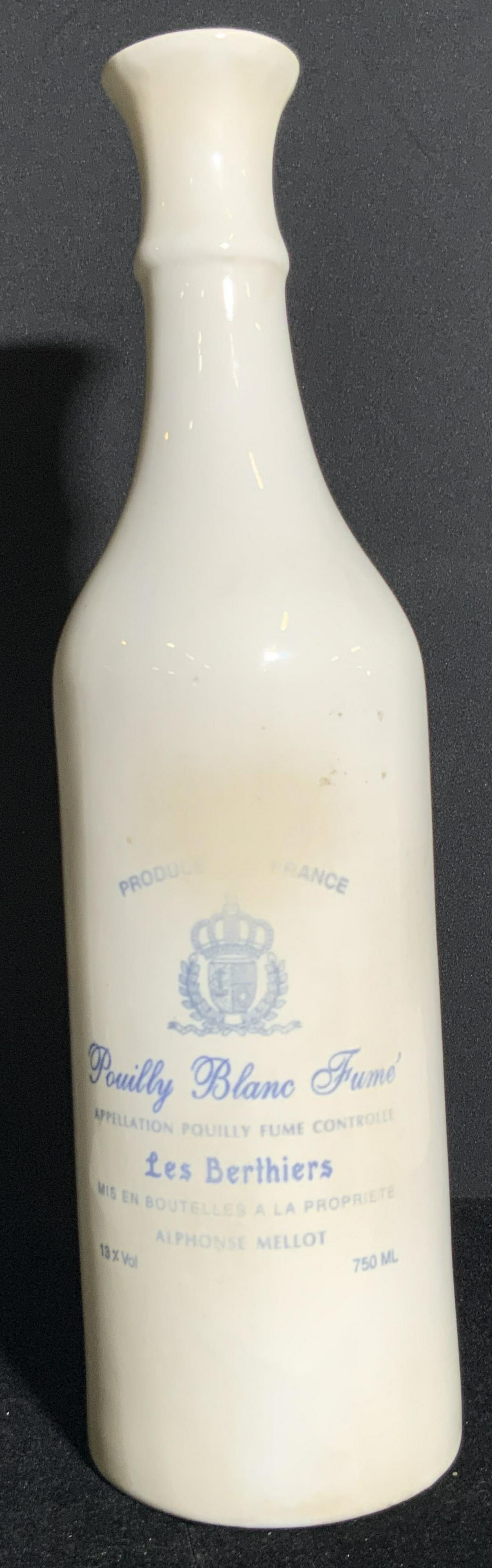 Vintage Pouilly Blanc Fumé French Ceramic Bottle (1 of 10)