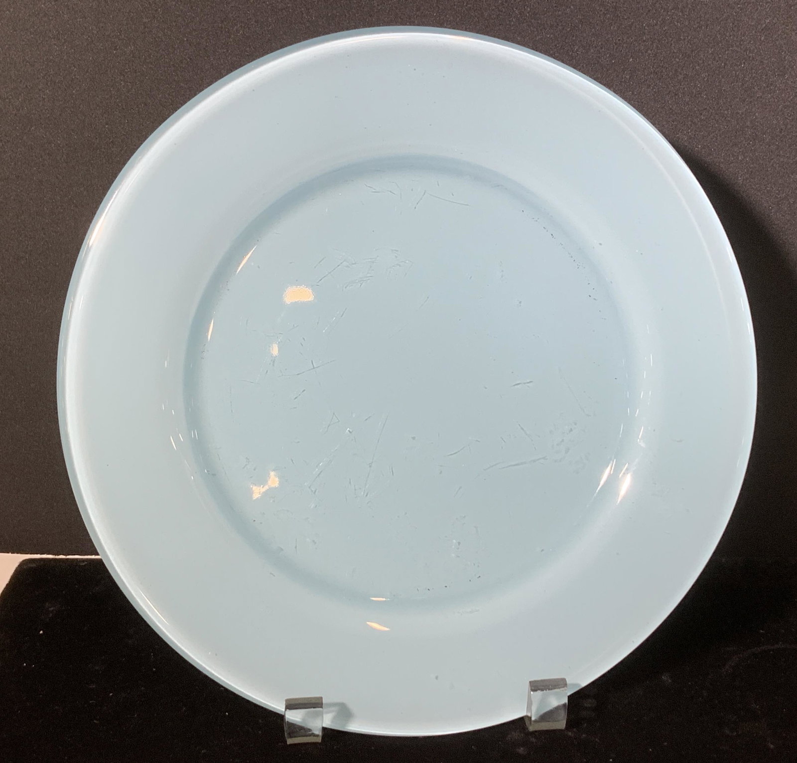 Opaque Blue Glass Dinner Plate (1 of 5)