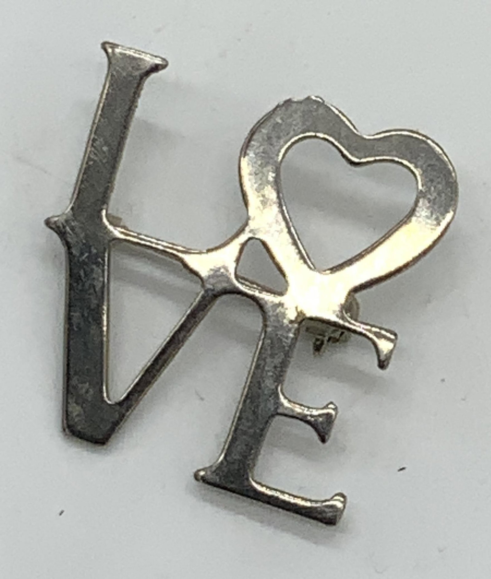 Silver Toned LOVE Brooch, Jewelry (1 of 6)