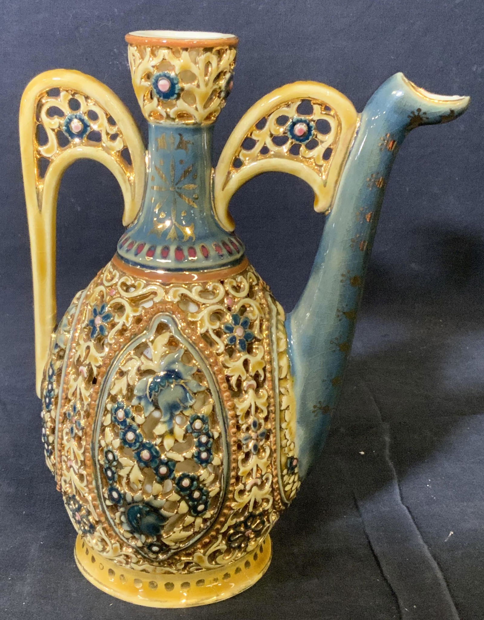 Hungarian Porcelain Handled Pitcher (1 of 7)