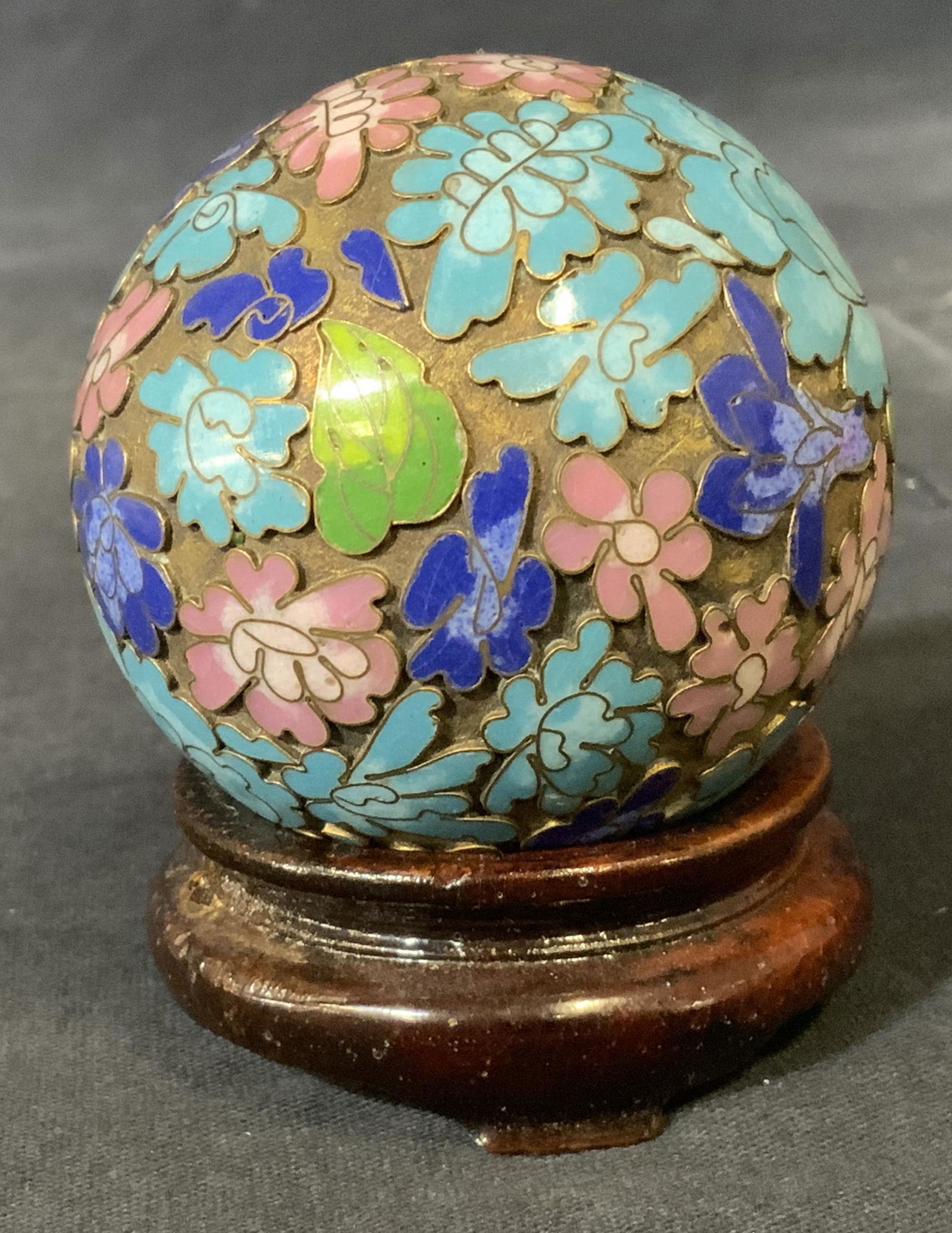 Decorative Enamel Floral Orb & Stand (1 of 6)