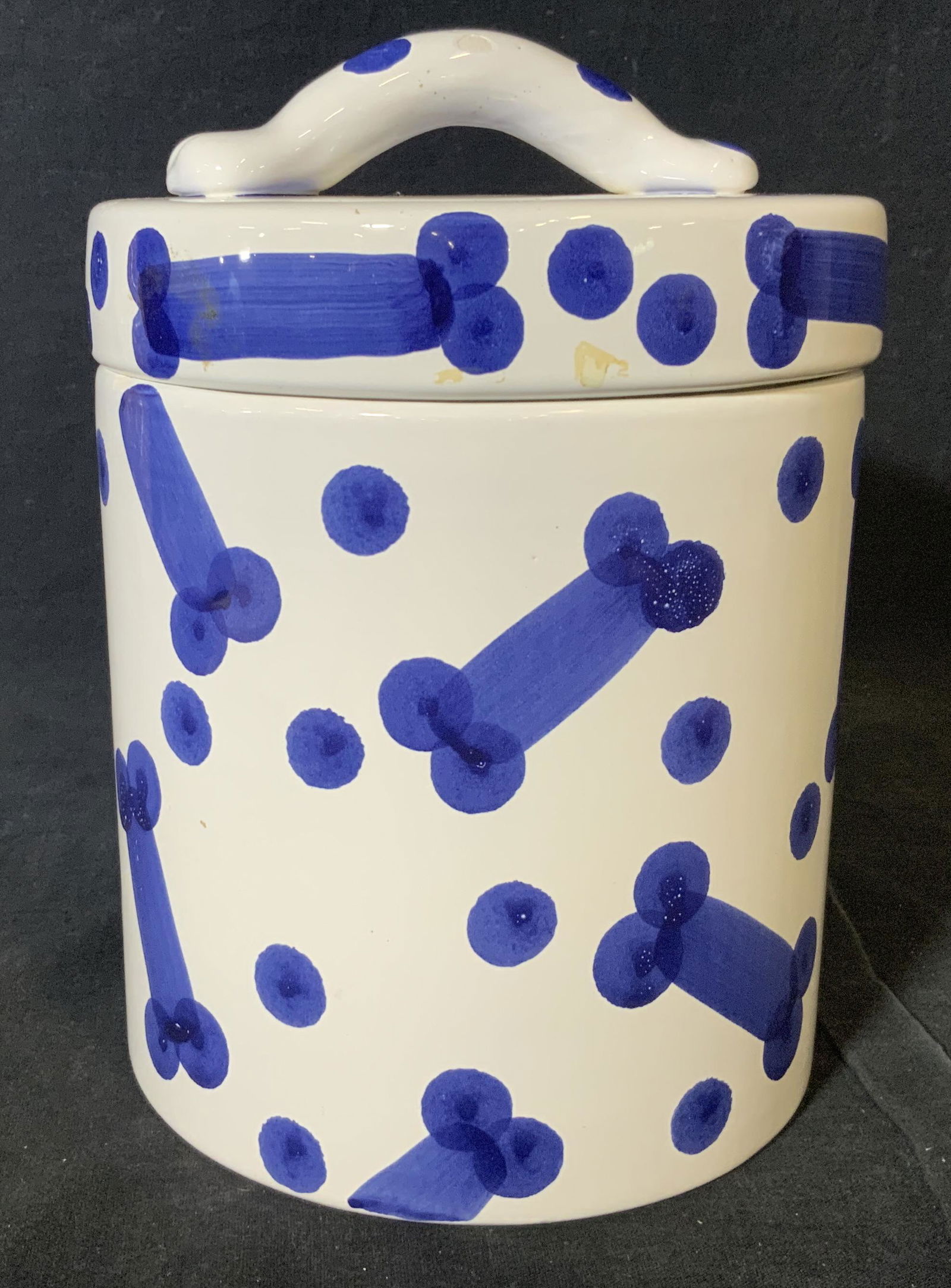 Hand Painted Italian Ceramic Dog Treat Jar (1 of 6)