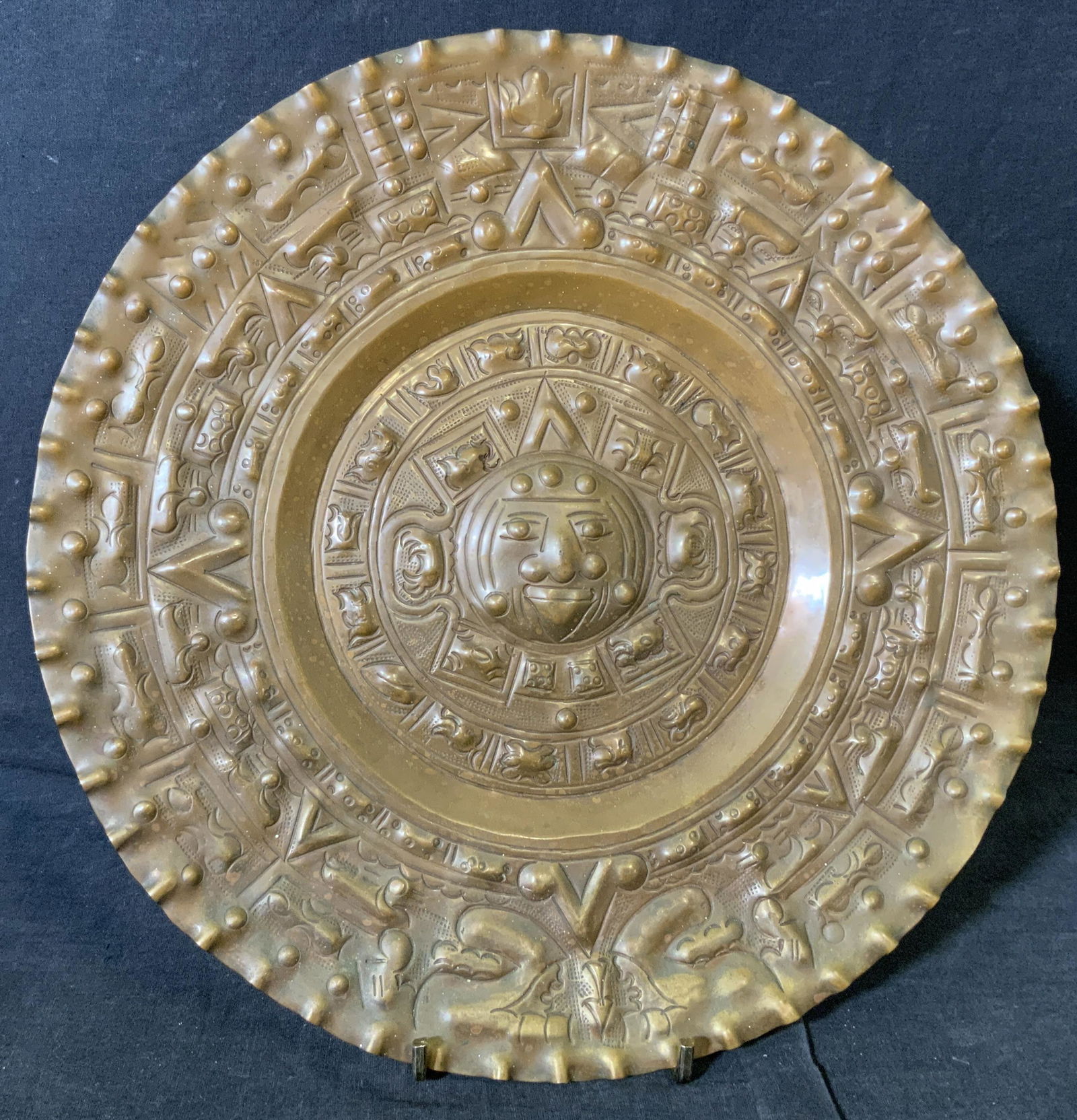 Embossed Copper Plate with Mayan Calendar (1 of 8)