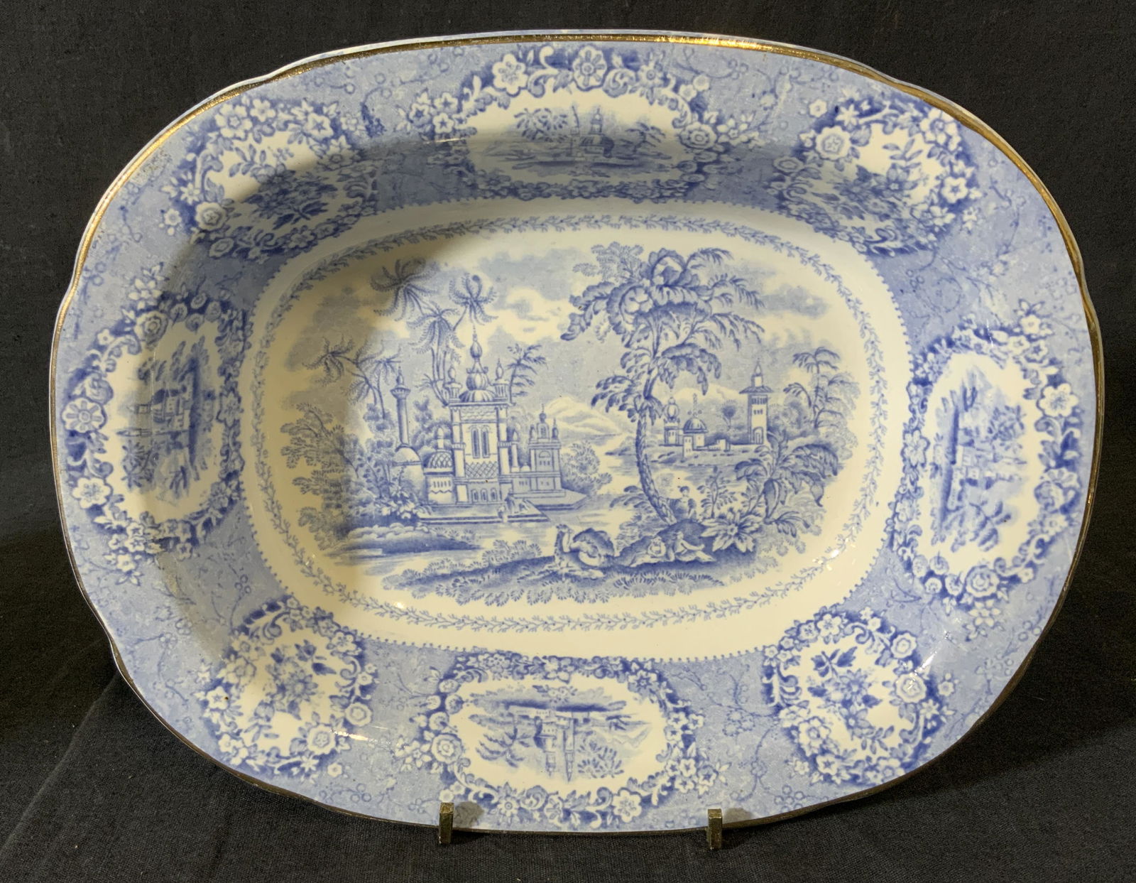 Ceramic Blue & White RIDGWAY ORIENTAL Bowl (1 of 5)