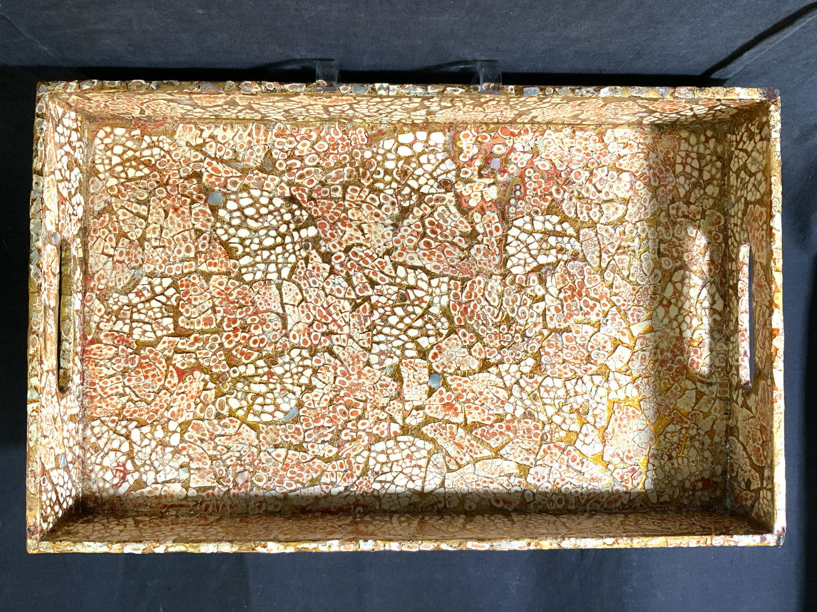 Mosaic Tray W Handles & Foil Detail (1 of 8)