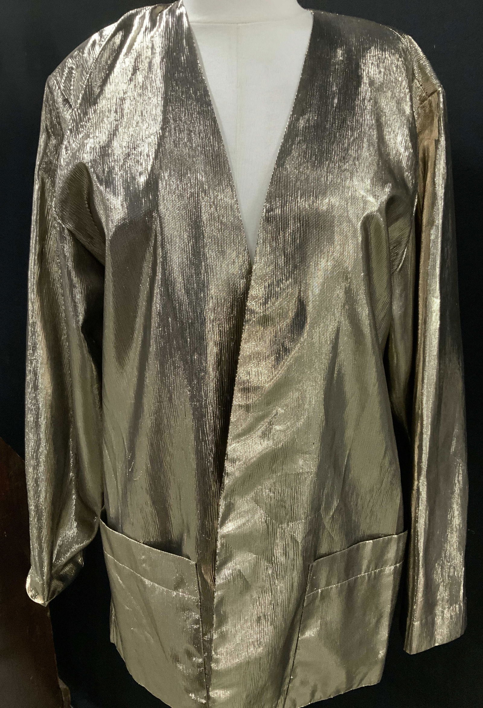 Vintage Anne Klein Metallic Gold Dressy Blazer (1 of 7)