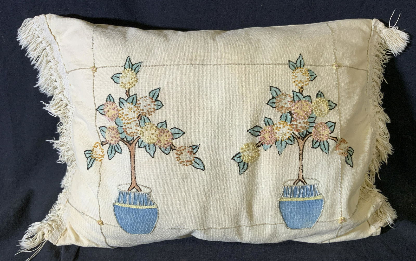 Vintage Embroidered Throw Pillow (1 of 6)