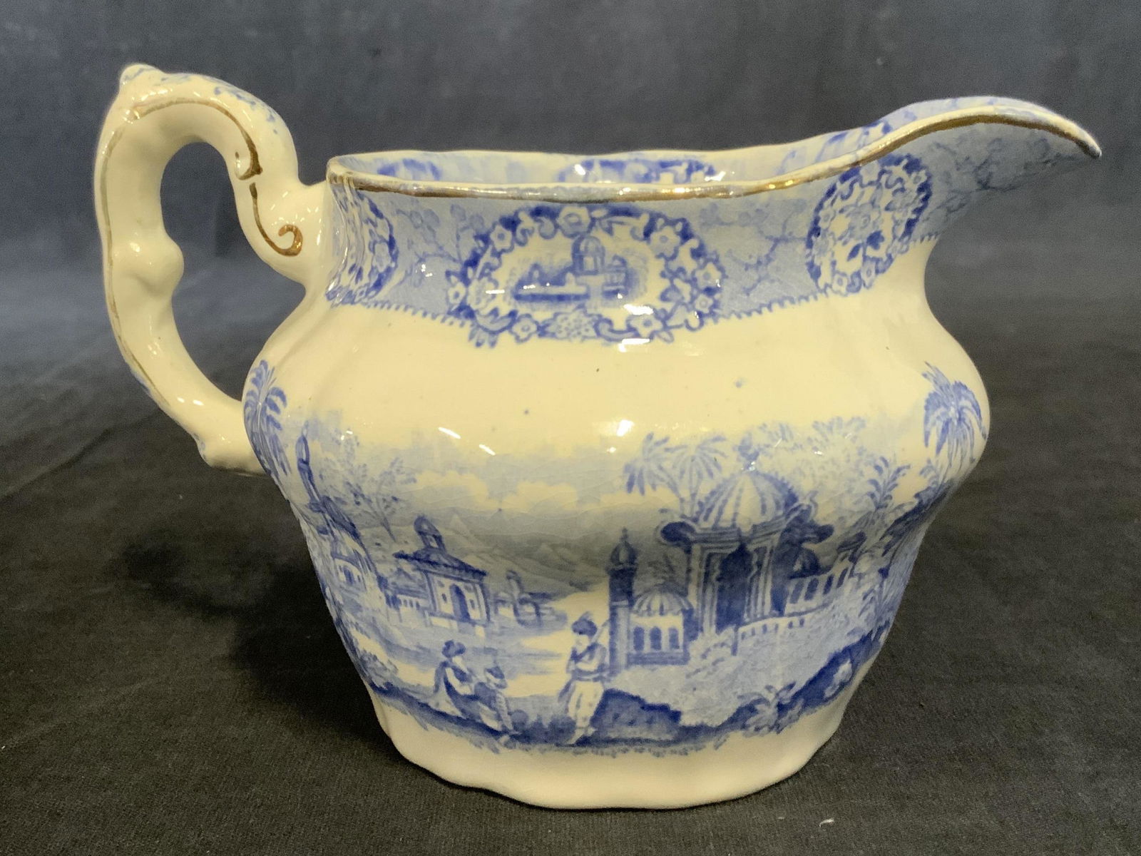 RIDGWAY Blue & White Transferware Pitcher (1 of 5)
