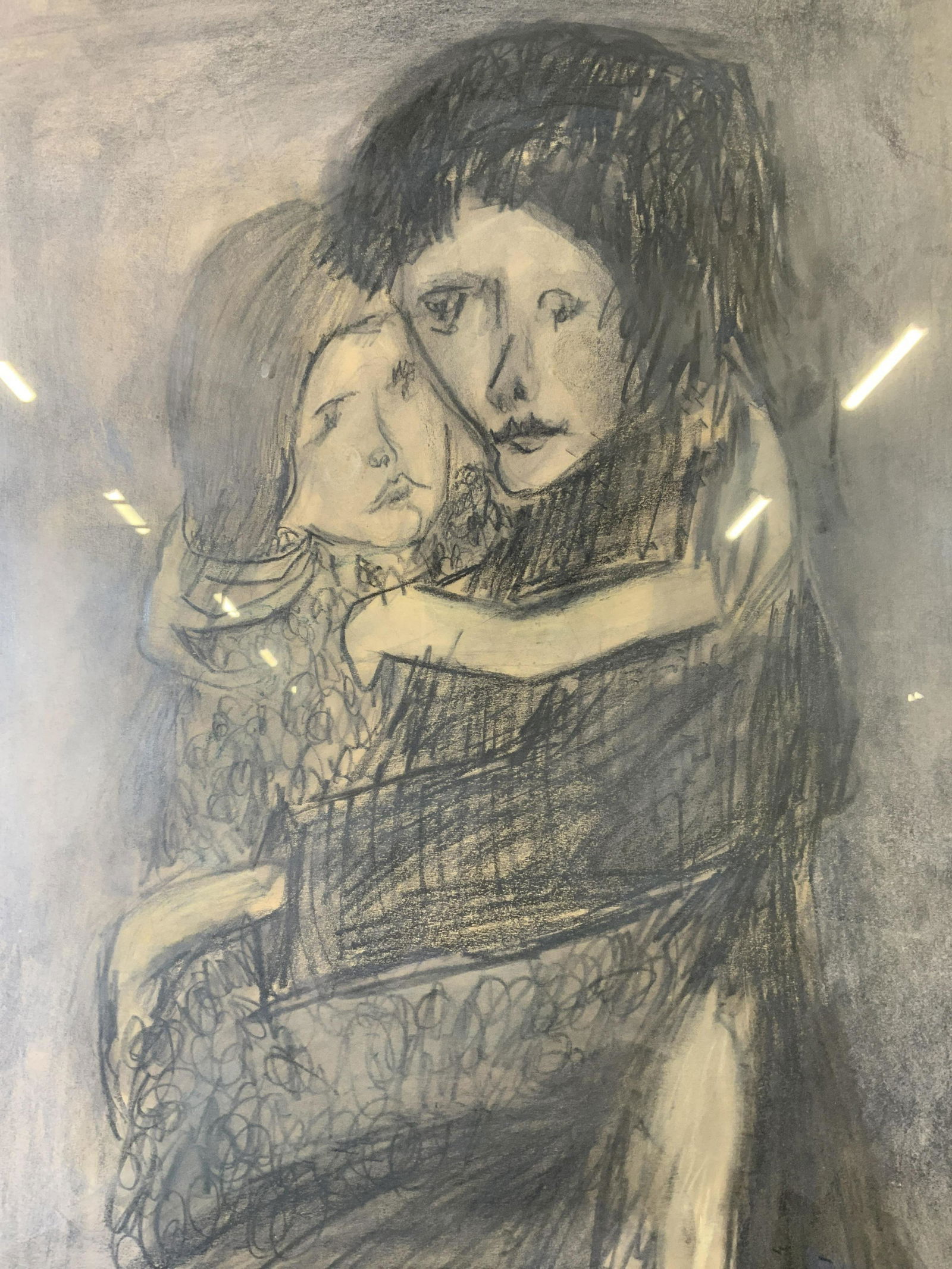 Charcoal Drawing of Mother & Child (1 of 7)