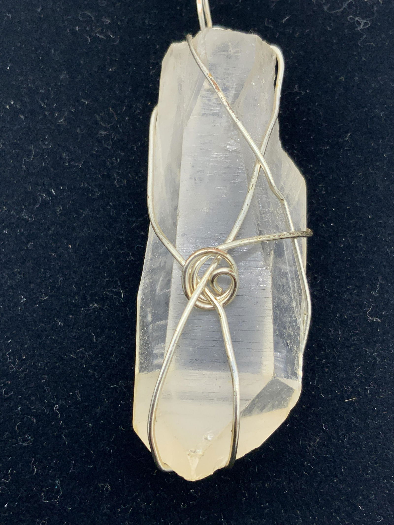 Wire Wrapped Quartz Crystal Cord Necklace, Jewelry (1 of 9)