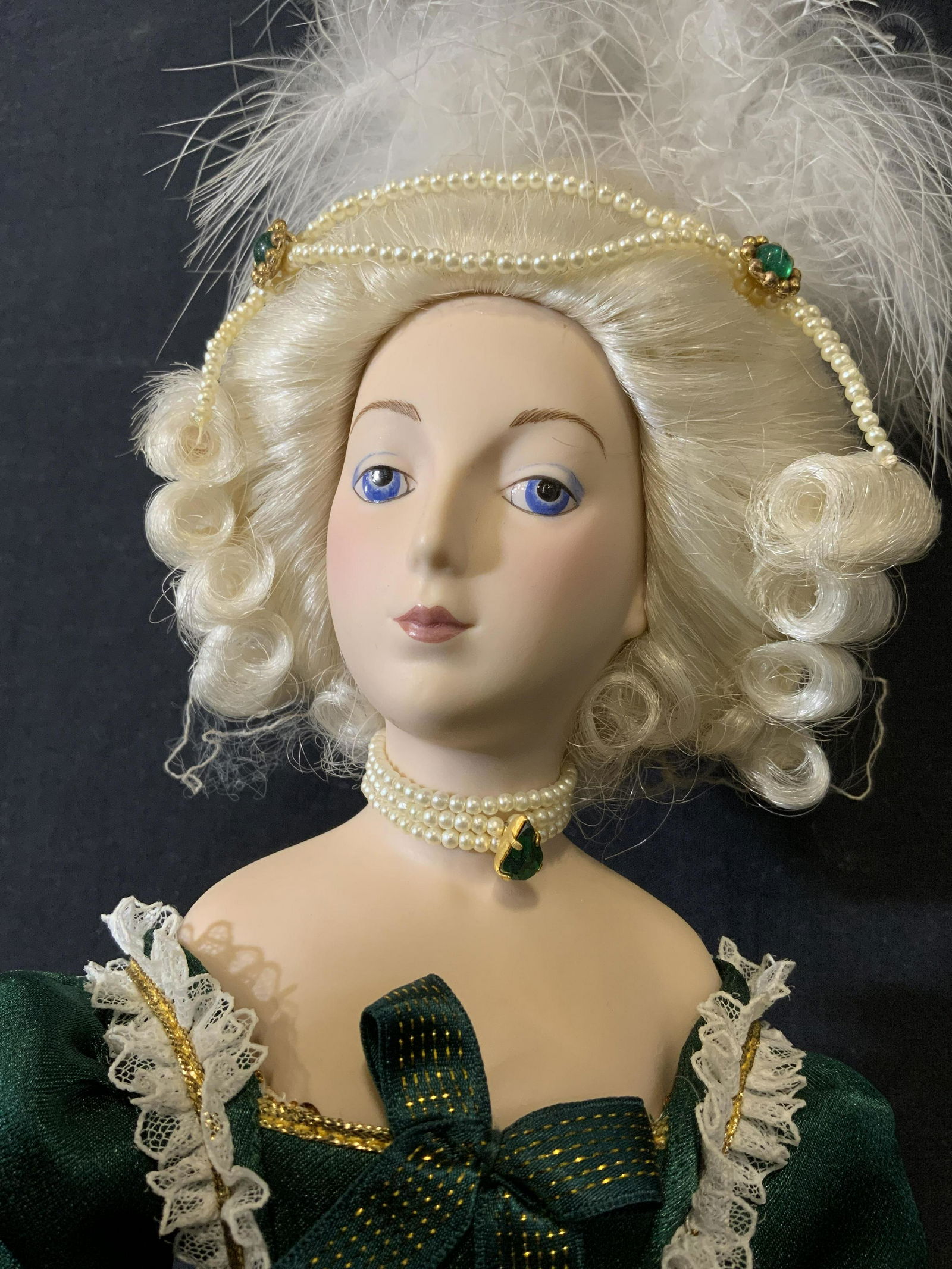 Hand Painted Porcelain Doll w Glass Case (1 of 13)