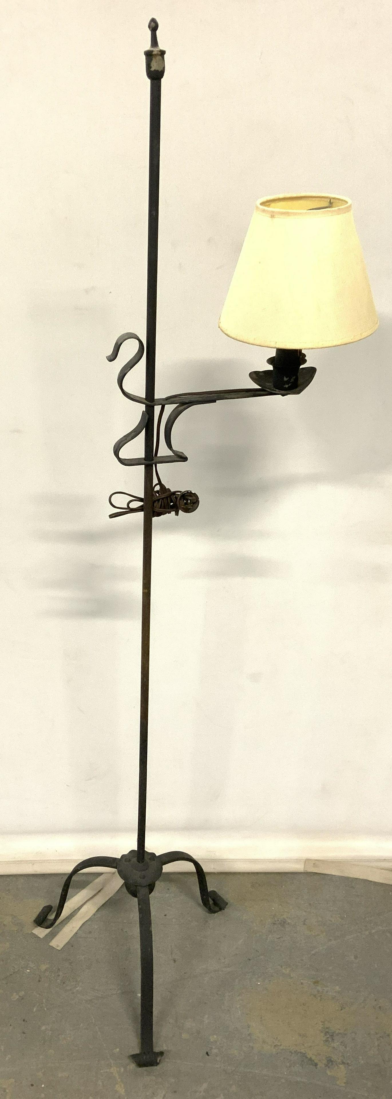 Antique Metal Floor Lamp W Shade (1 of 8)