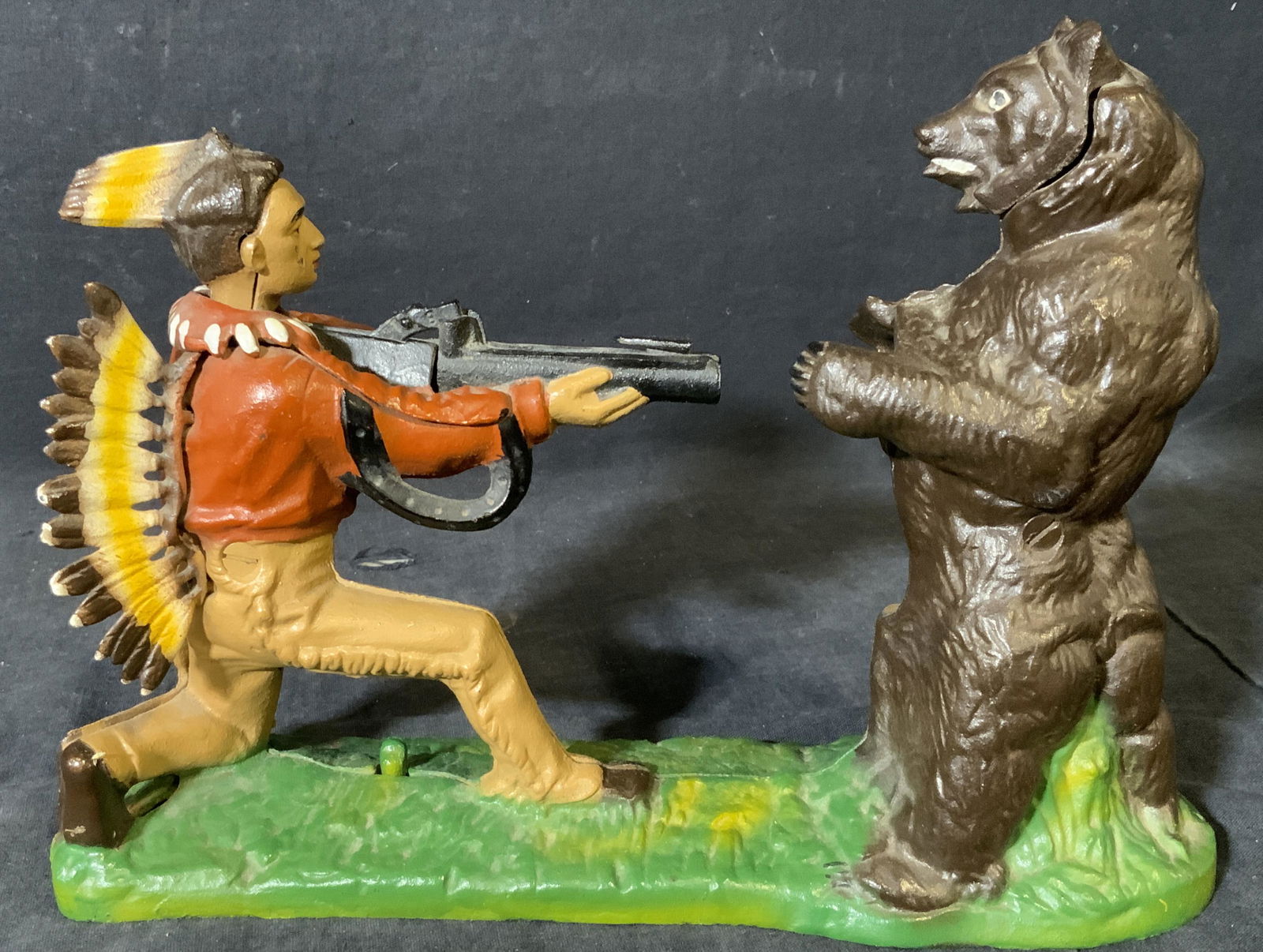 Vintage Bear & Hunter Figural Bank (1 of 5)