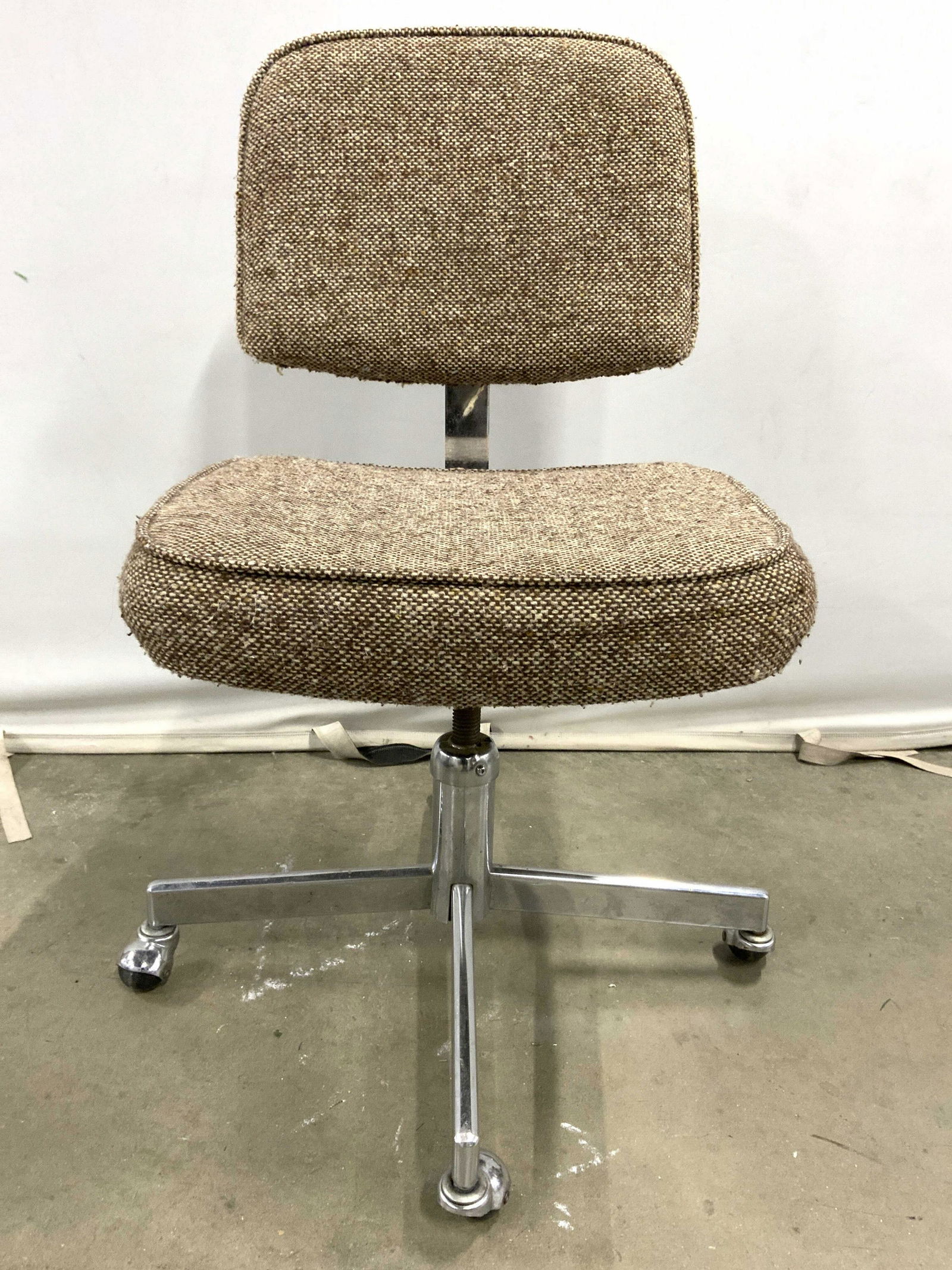 Vtg Upholstered Computer Chair On Wheels (1 of 8)