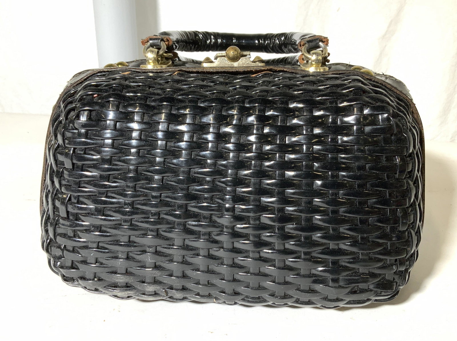 Vintage Basket Weave Top Handle Purse (1 of 7)