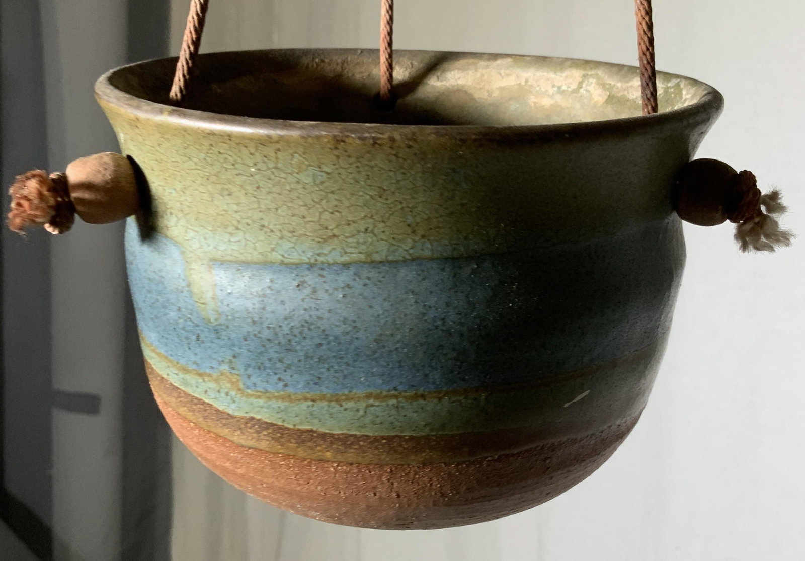 Hanging Ceramic Planter, Signed Vintage c. 1970s (1 of 5)