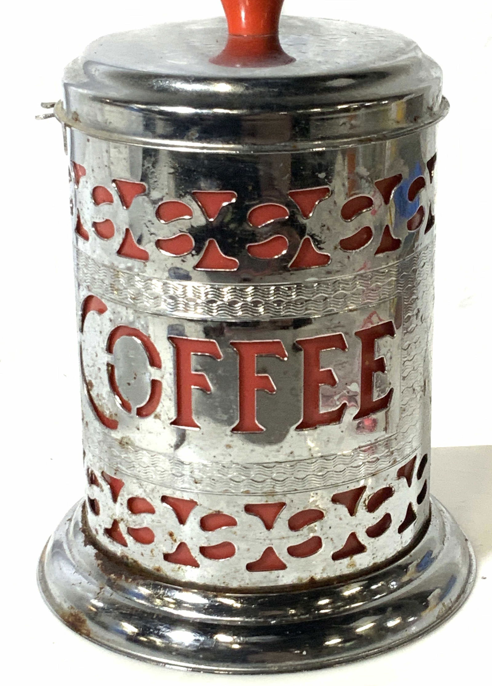 Vintage Coffee Container, Chrome & Plastic (1 of 6)