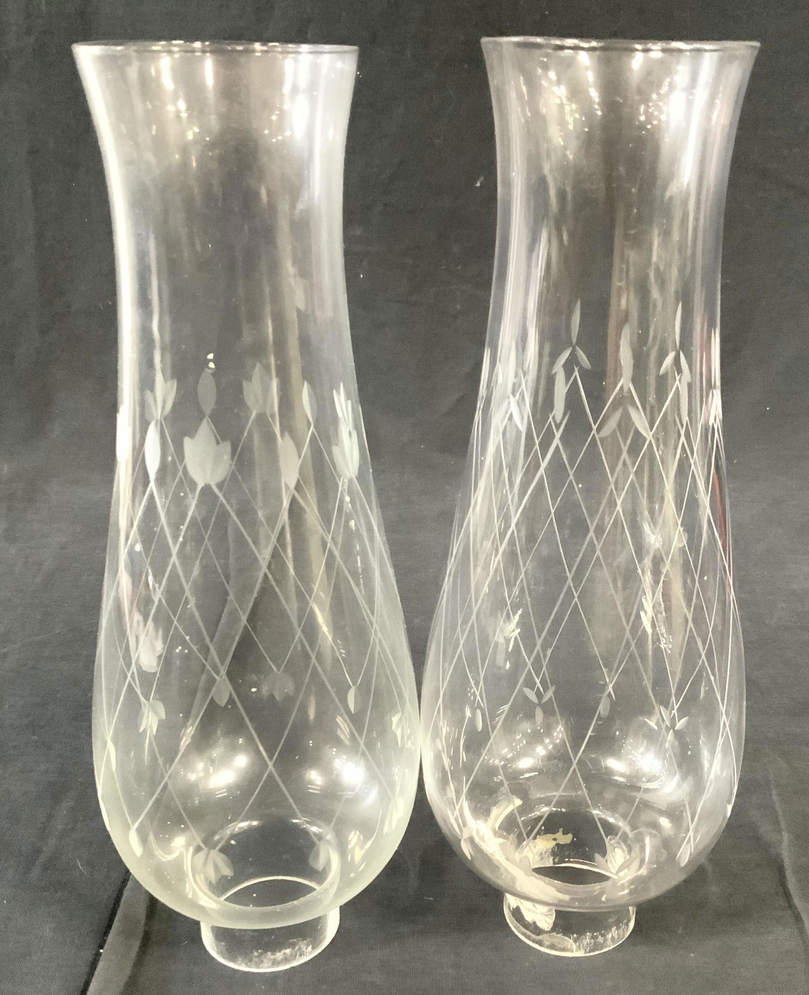Pair Etched Crystal Hurricane Glass Shades Jul 21, 2021 The Benefit