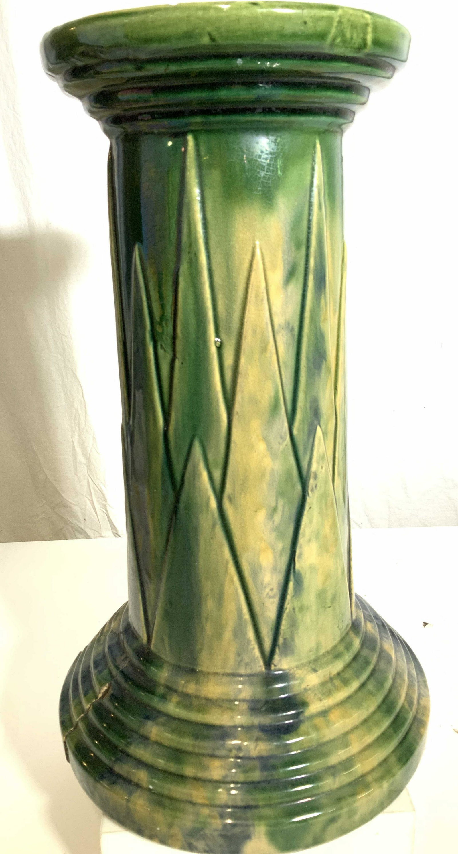Glazed Ceramic Floor Plant Stand Pedestal (1 of 6)