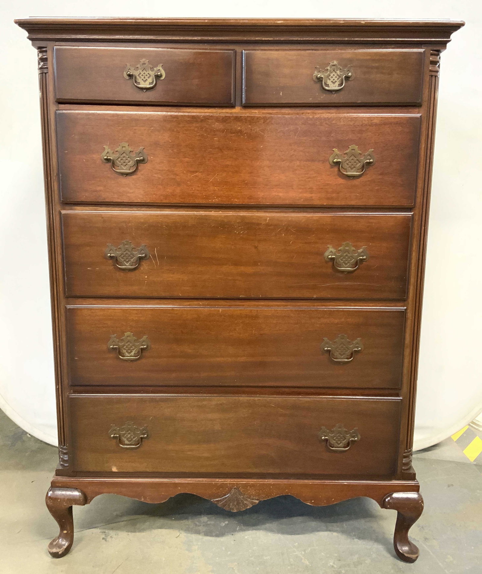 Cabriole Leg Queen Anne Style Highboy Dresser (1 of 11)