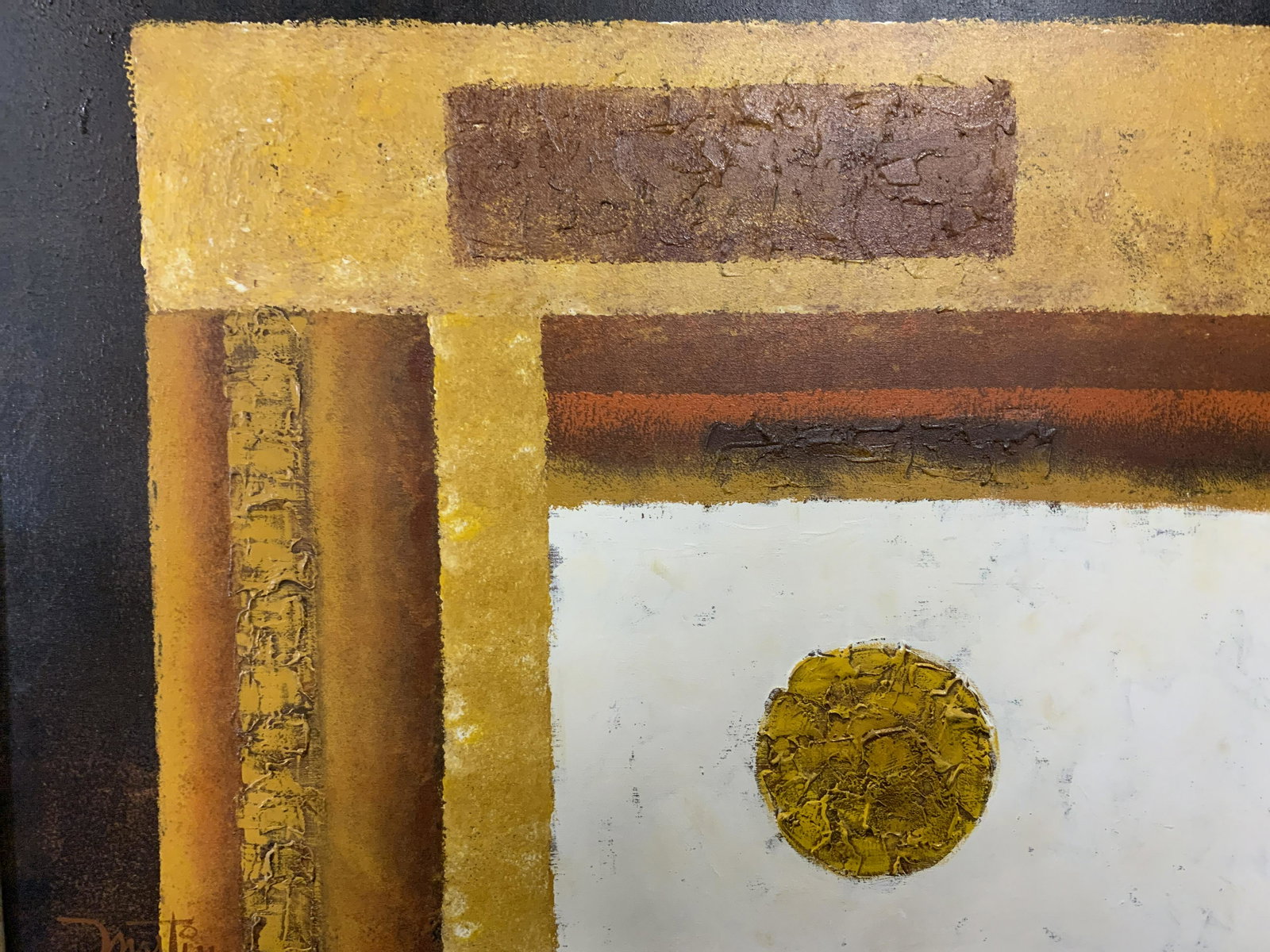 MARTIN Signed Abstract Geometric Oil on Canvas (1 of 10)