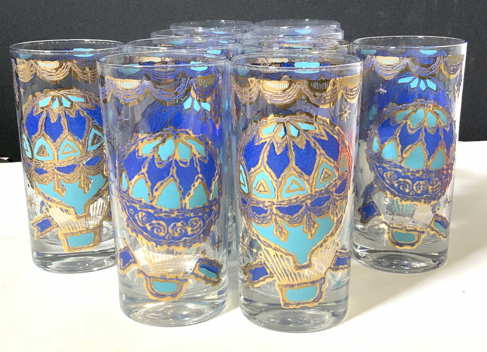Hand Painted G. Briard Set10 Tall Drinking Glasses (1 of 6)