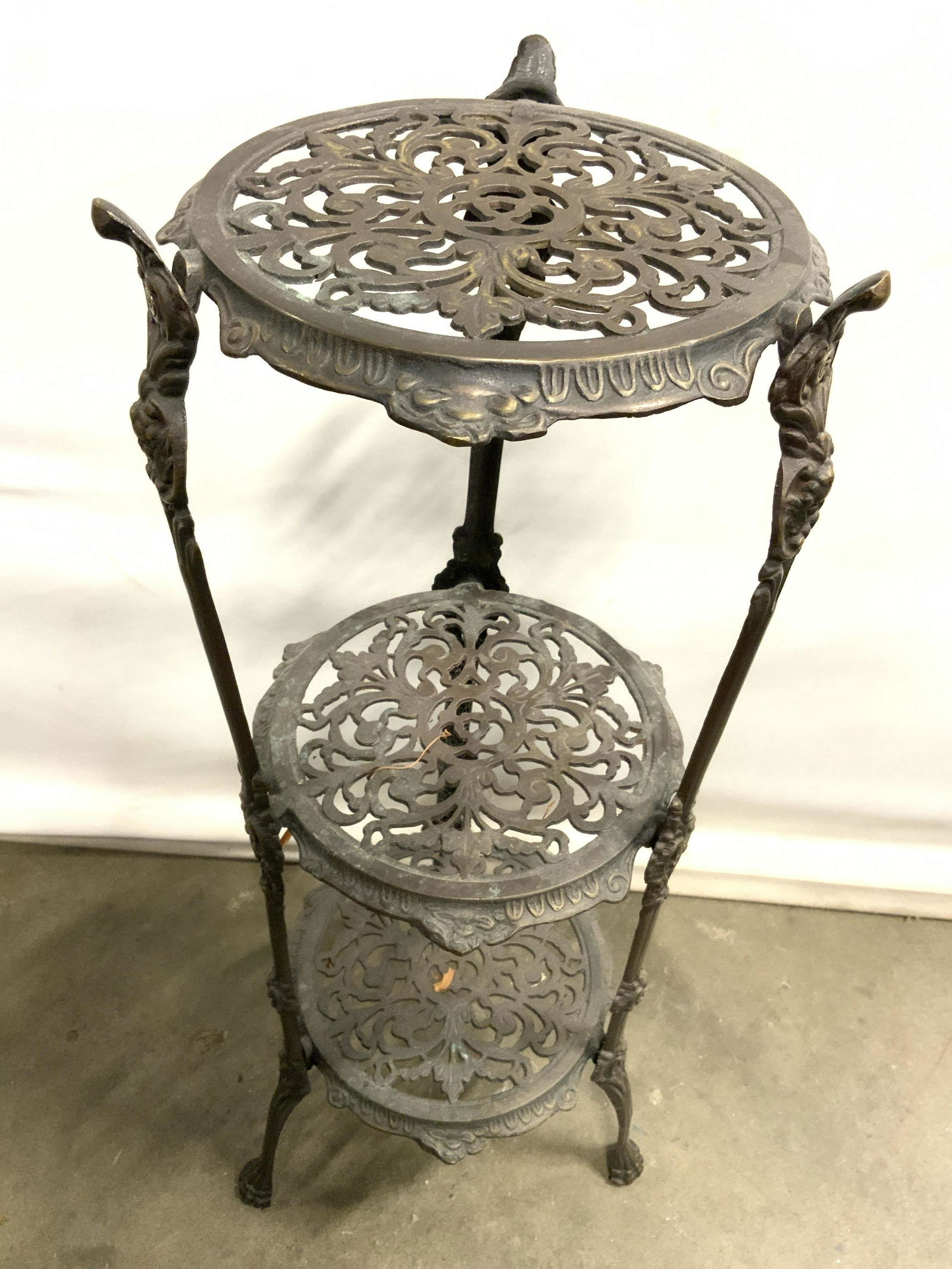 Vintage 3 Tier Metal Planter Stand (1 of 8)