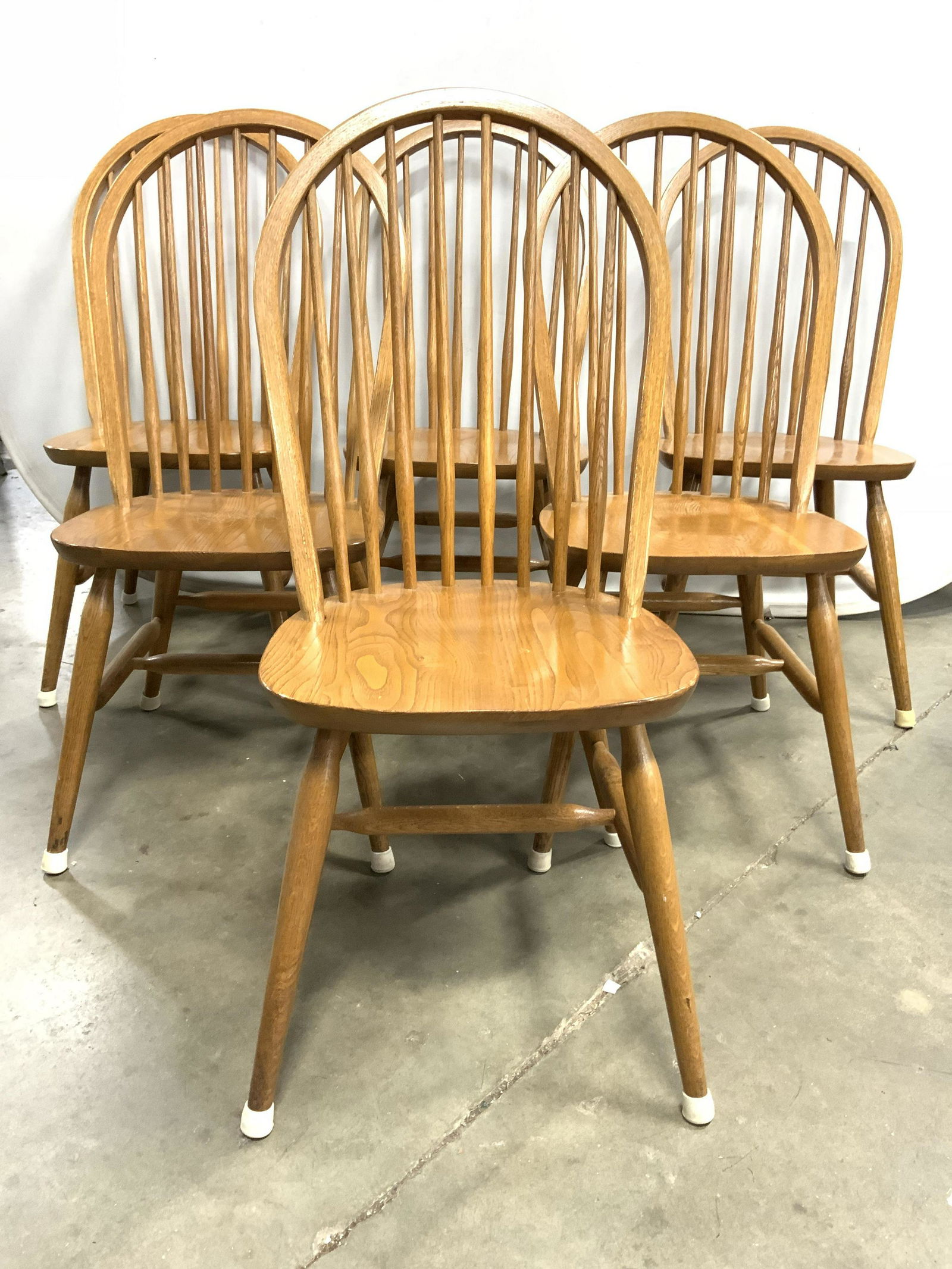 Set 6 Wooden Windsor Side Chairs Dining Chairs (1 of 9)