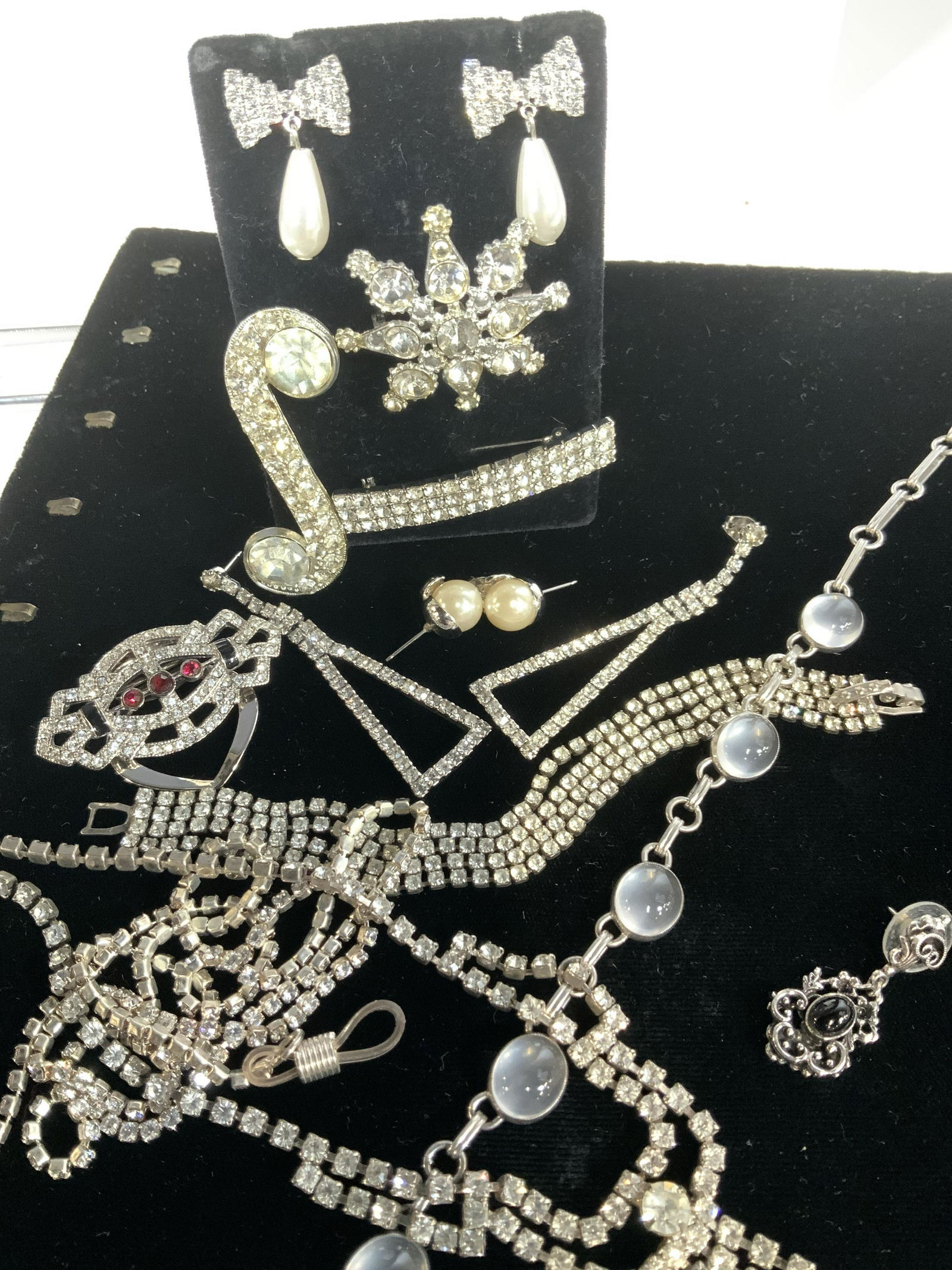 Lot Vintage Rhinestone Jewelry, Art Deco (1 of 10)
